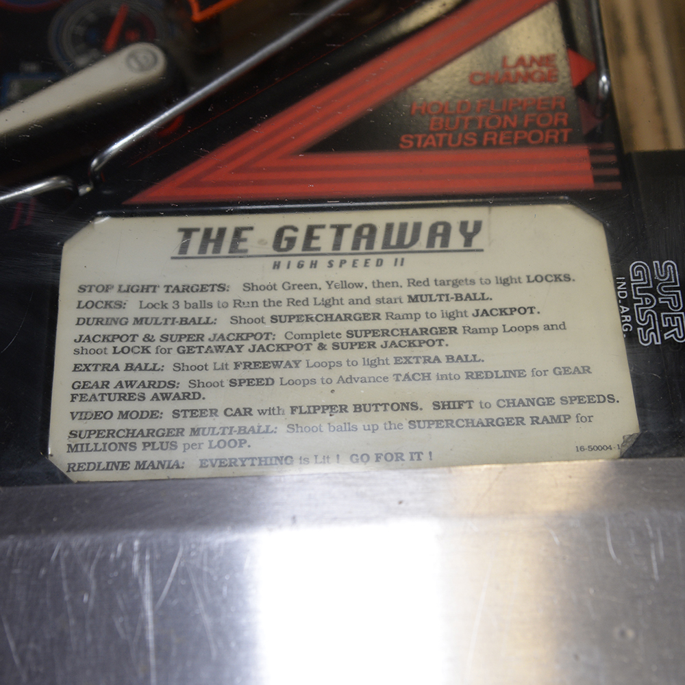 1992 "The Getaway: High Speed II" Williams Pinball Machine