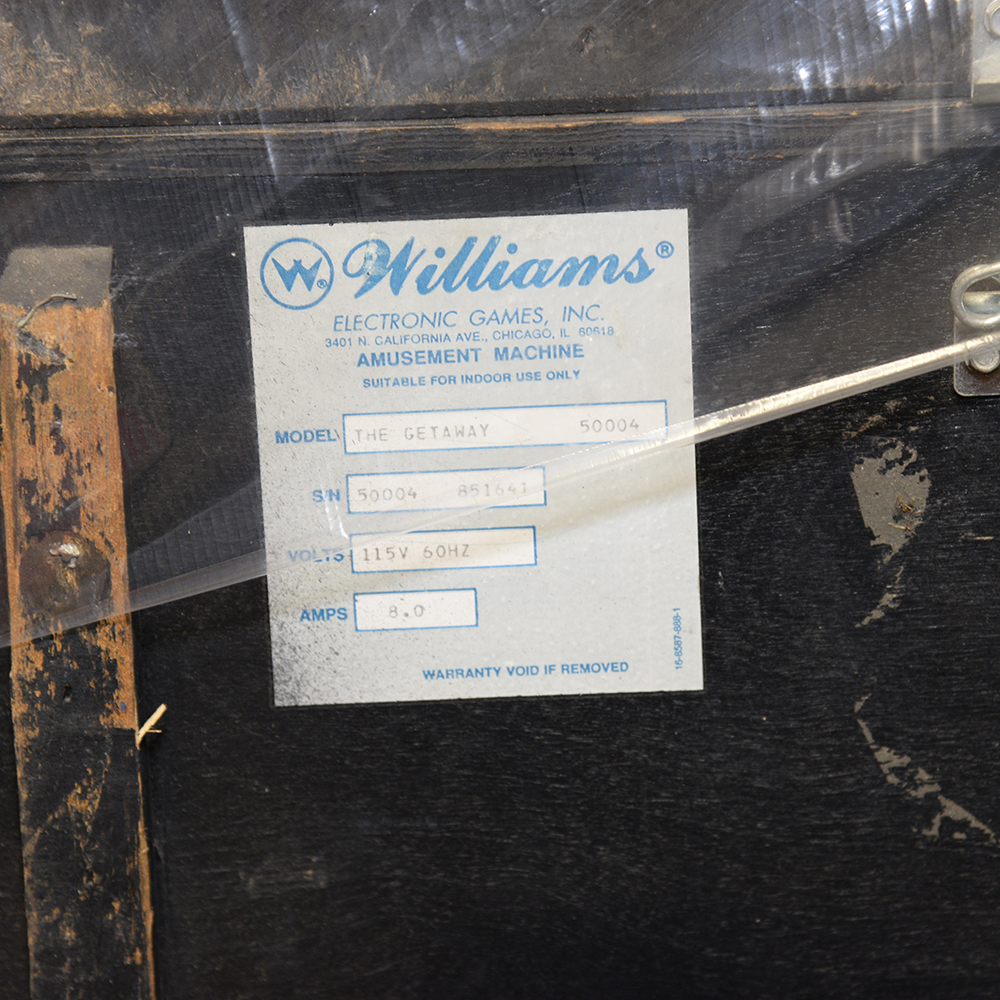 1992 "The Getaway: High Speed II" Williams Pinball Machine