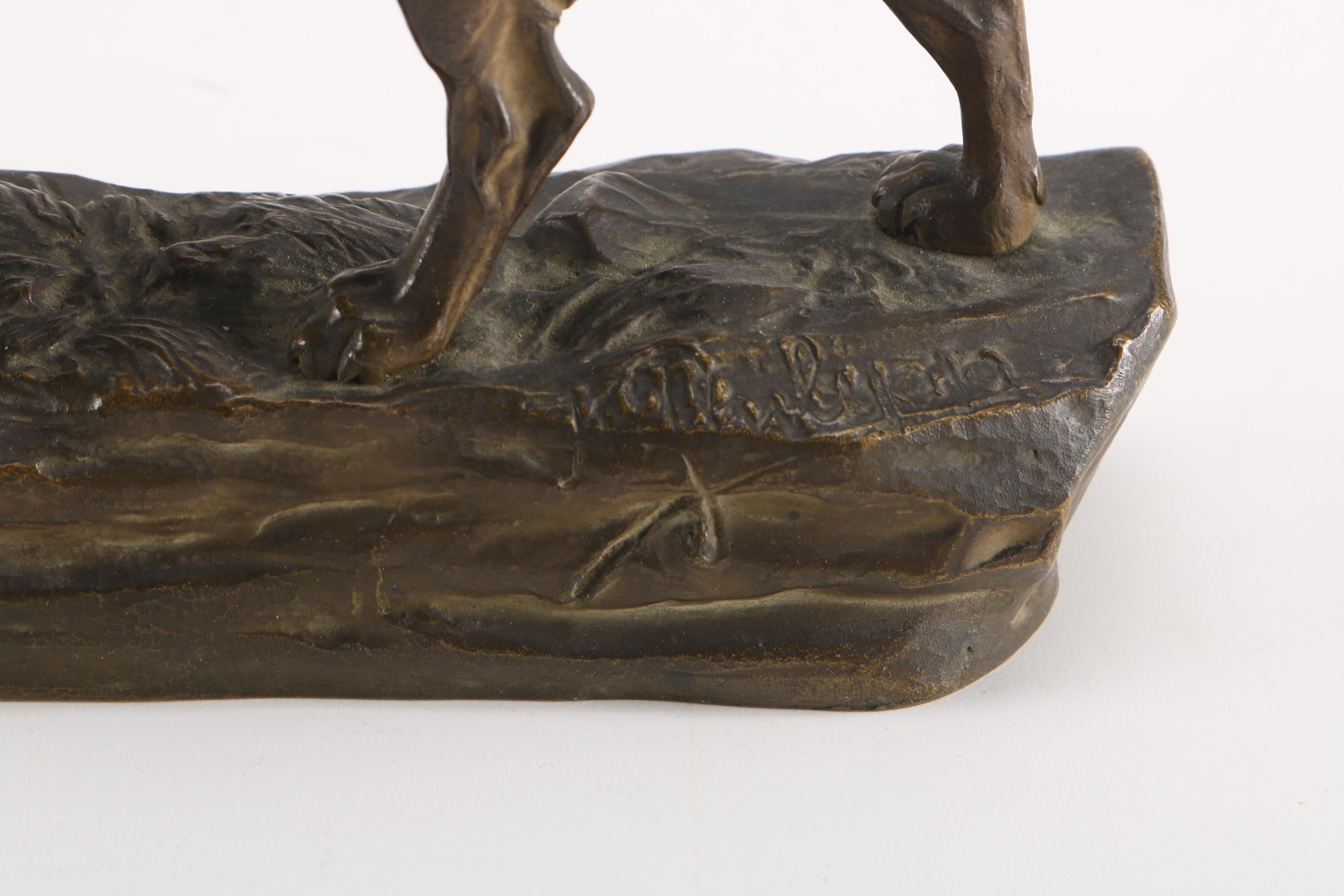 Franz Bergman Bronze Sculpture of a Dog