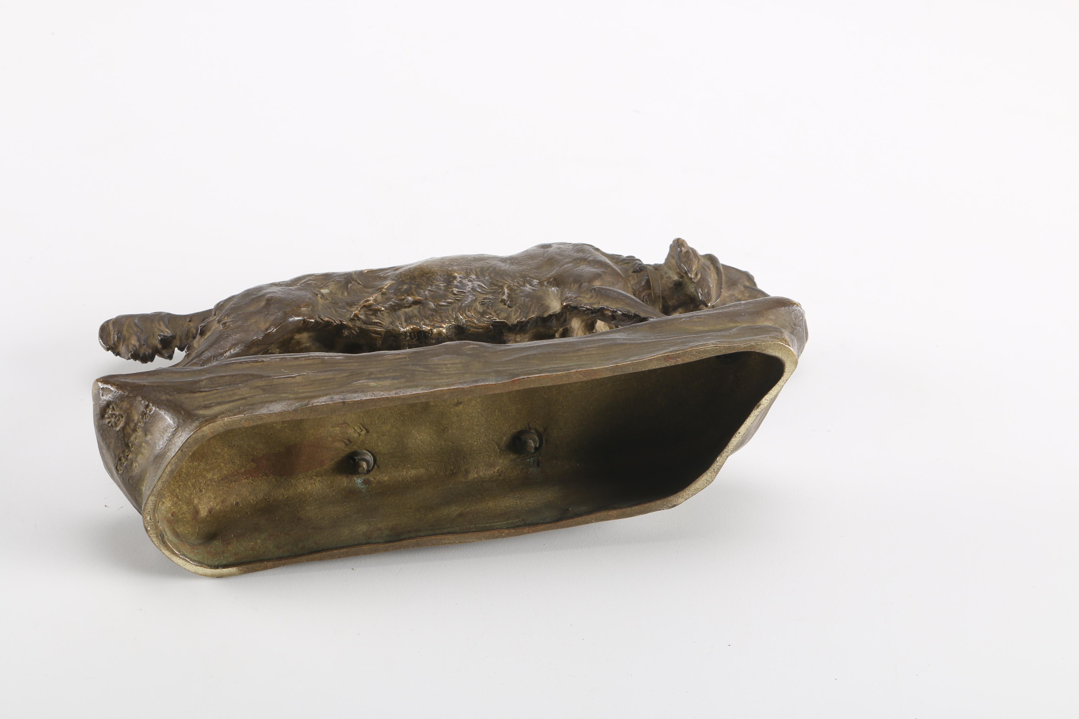 Franz Bergman Bronze Sculpture of a Dog