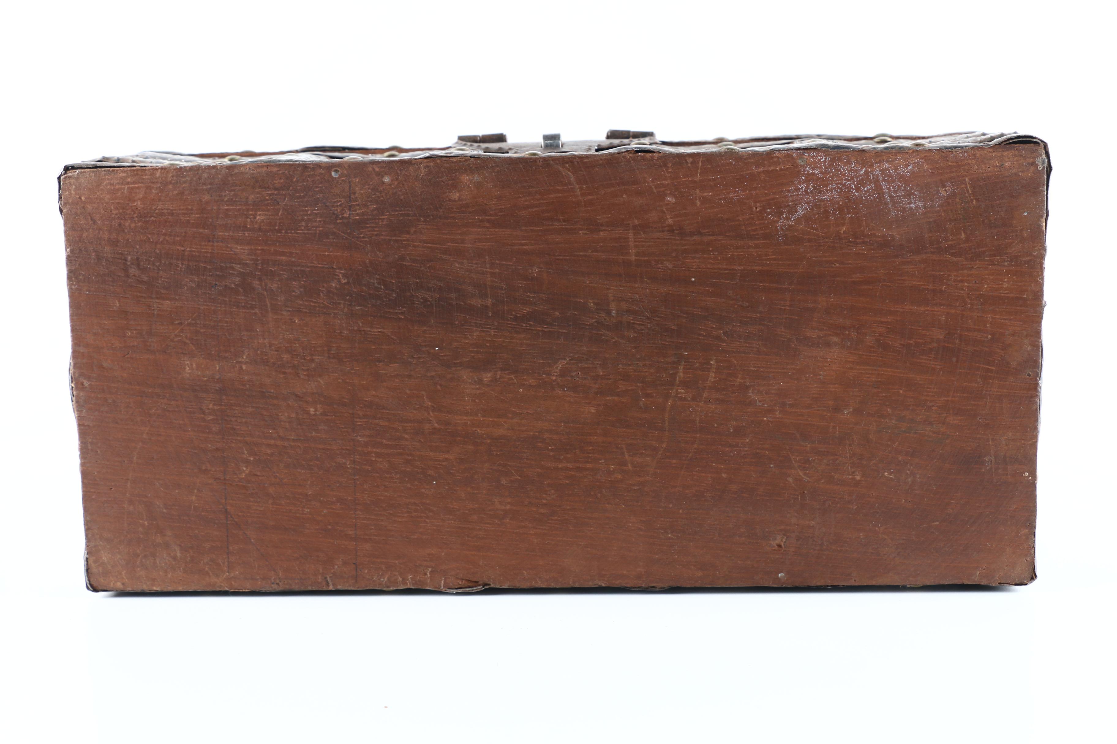 Carved Wood and Metal Trinket Box