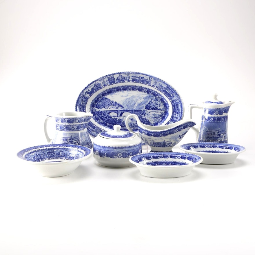 Baltimore and Ohio Railroad Blue Tableware by Shenango