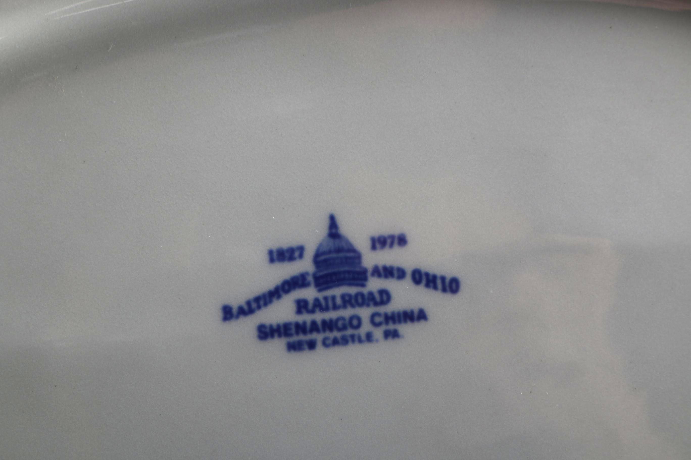 Baltimore and Ohio Railroad Blue Tableware by Shenango