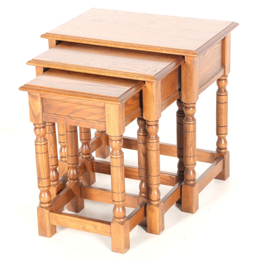 Set of Oak Nesting Tables