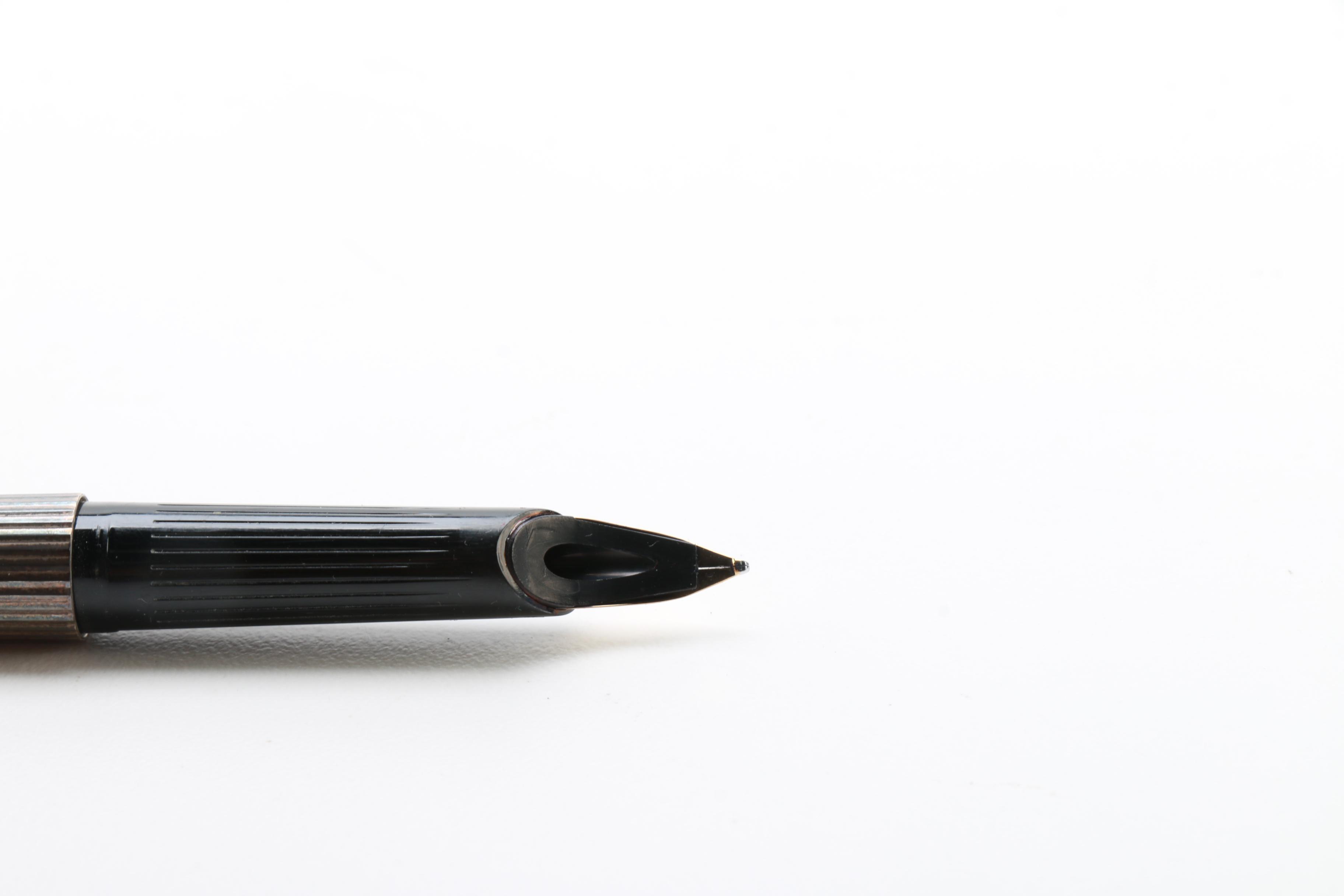 S. T Dupont Sterling Silver Fountain Pen With 18K Nib