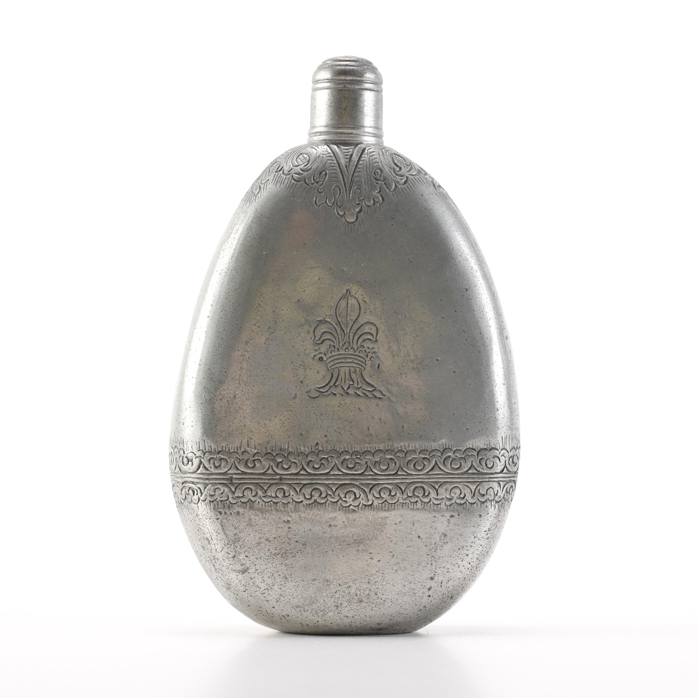 Pewter Reproduction of Antique Flask