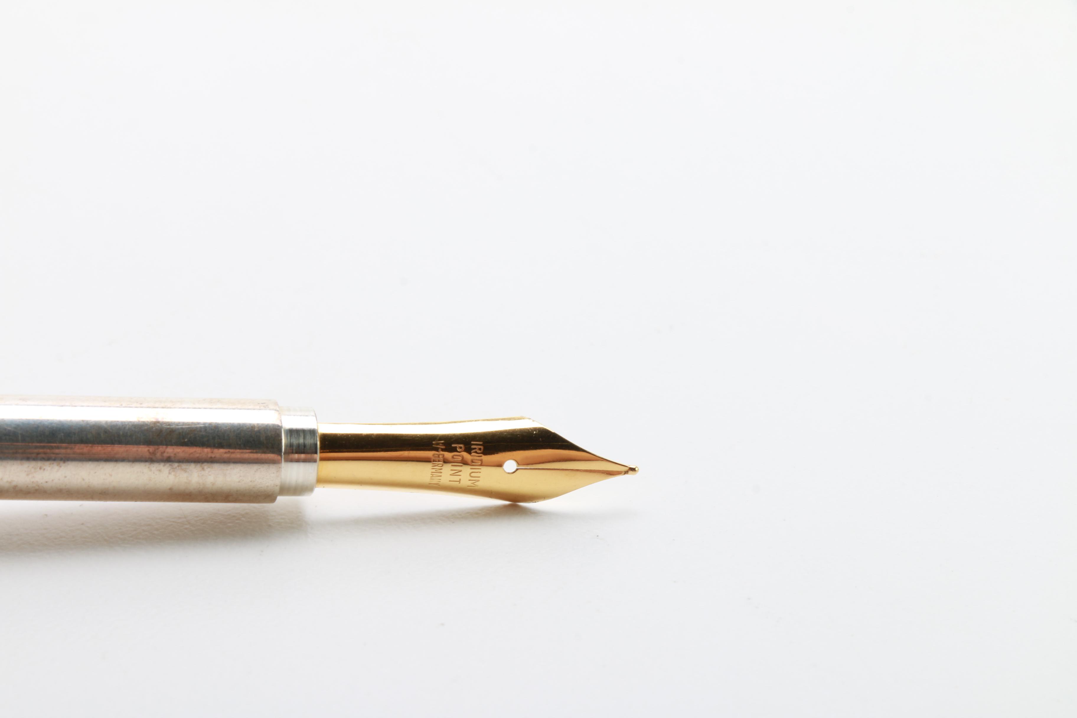 West German Coin Silver Case Fountain Pen With Iridium Point