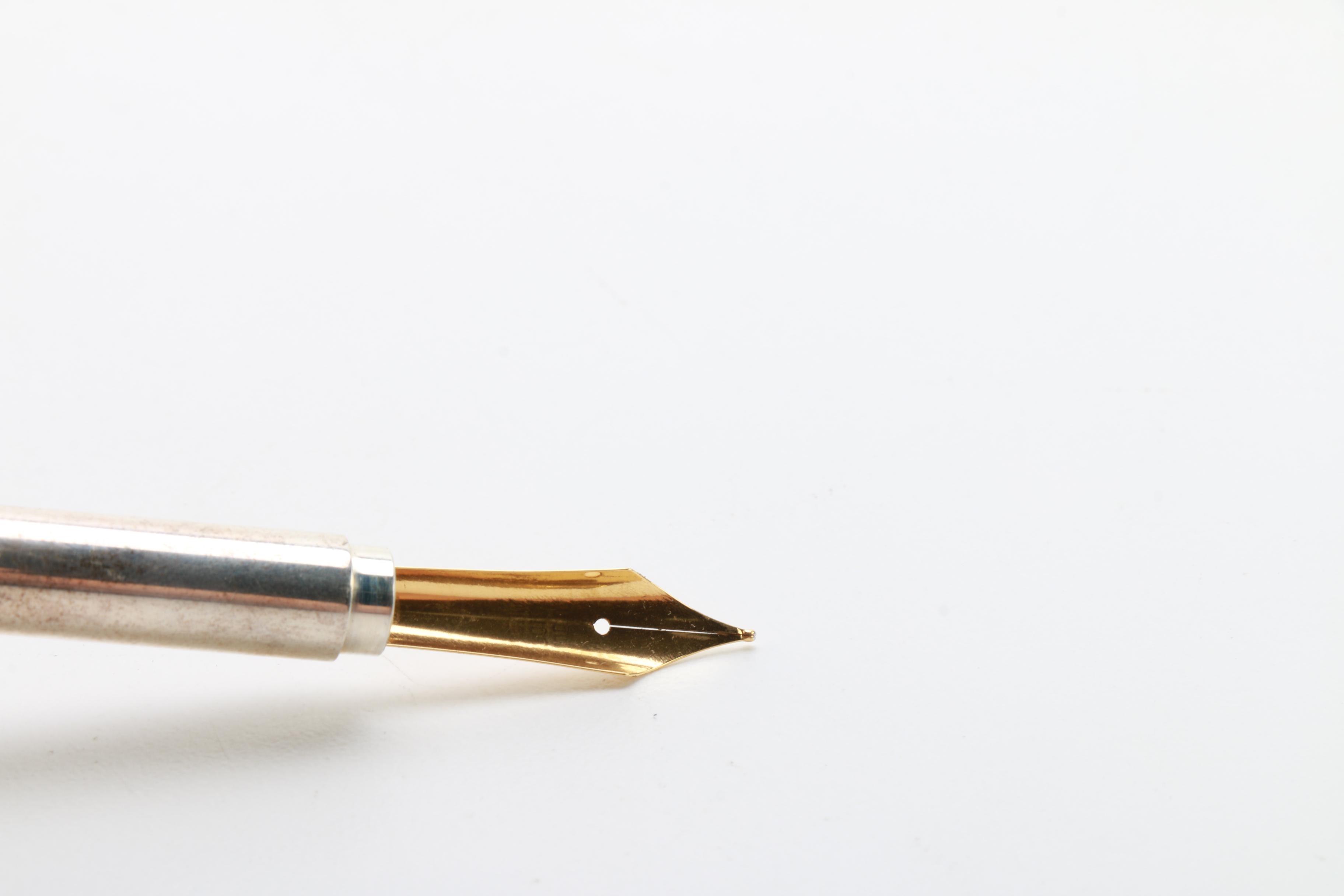 West German Coin Silver Case Fountain Pen With Iridium Point