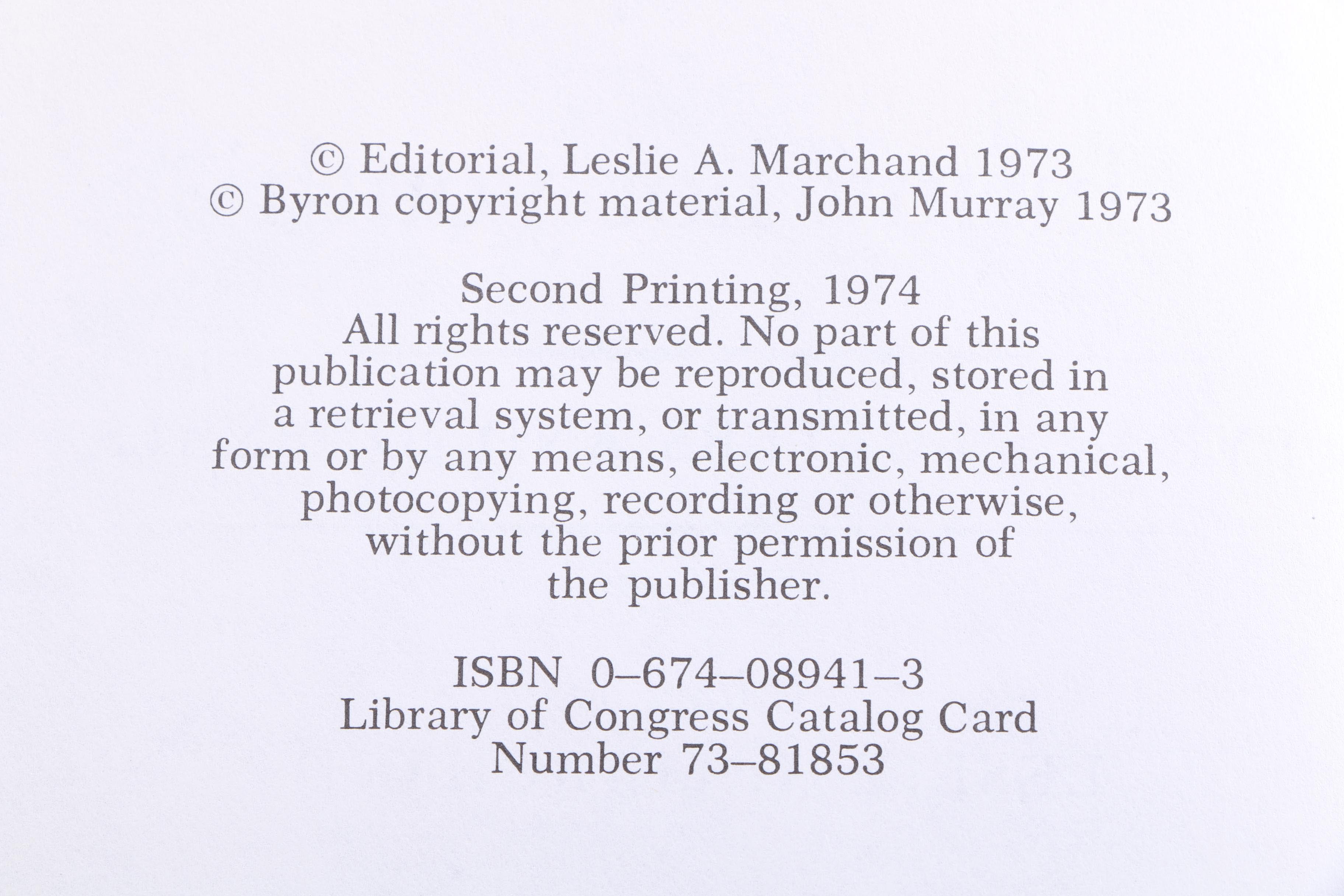 "Byron's Letters & Journals" Twelve Volume Collection
