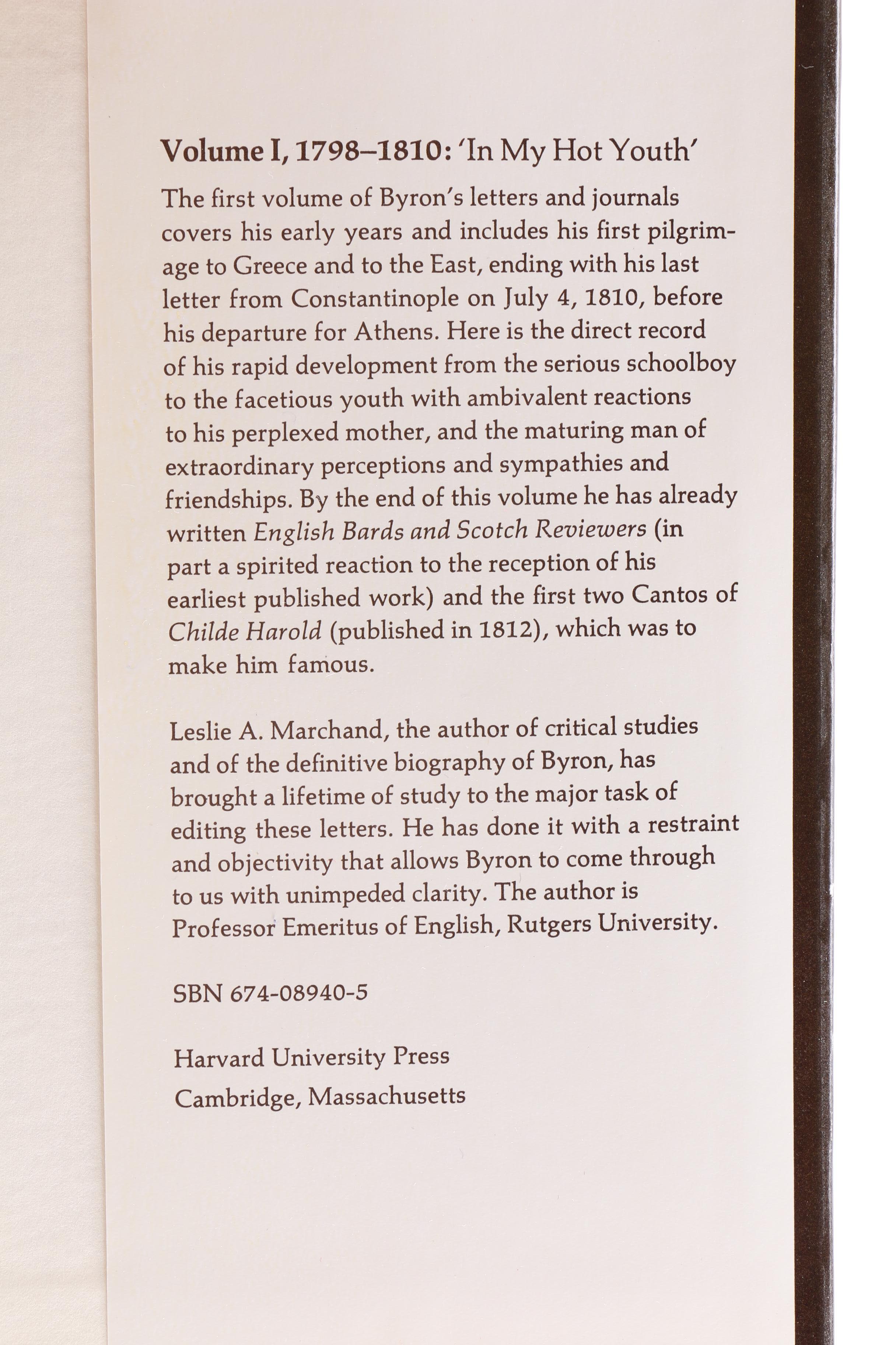 "Byron's Letters & Journals" Twelve Volume Collection