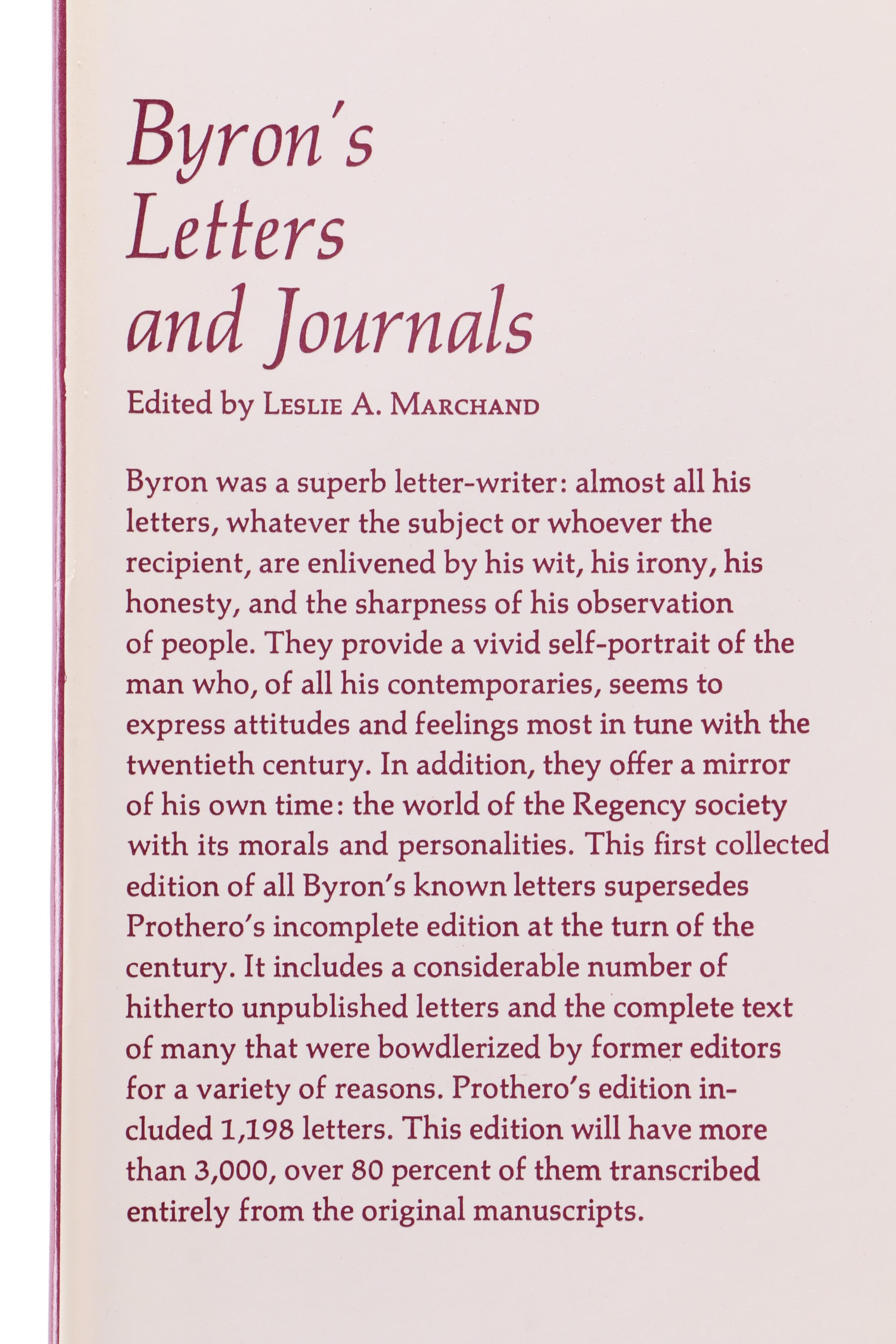 "Byron's Letters & Journals" Twelve Volume Collection