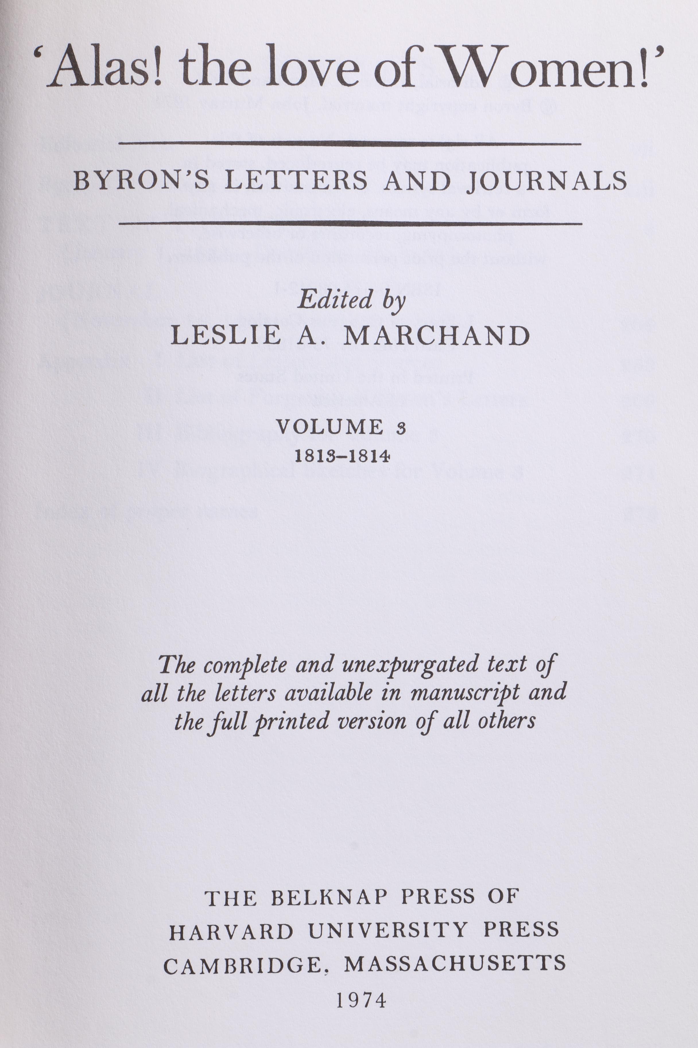 "Byron's Letters & Journals" Twelve Volume Collection