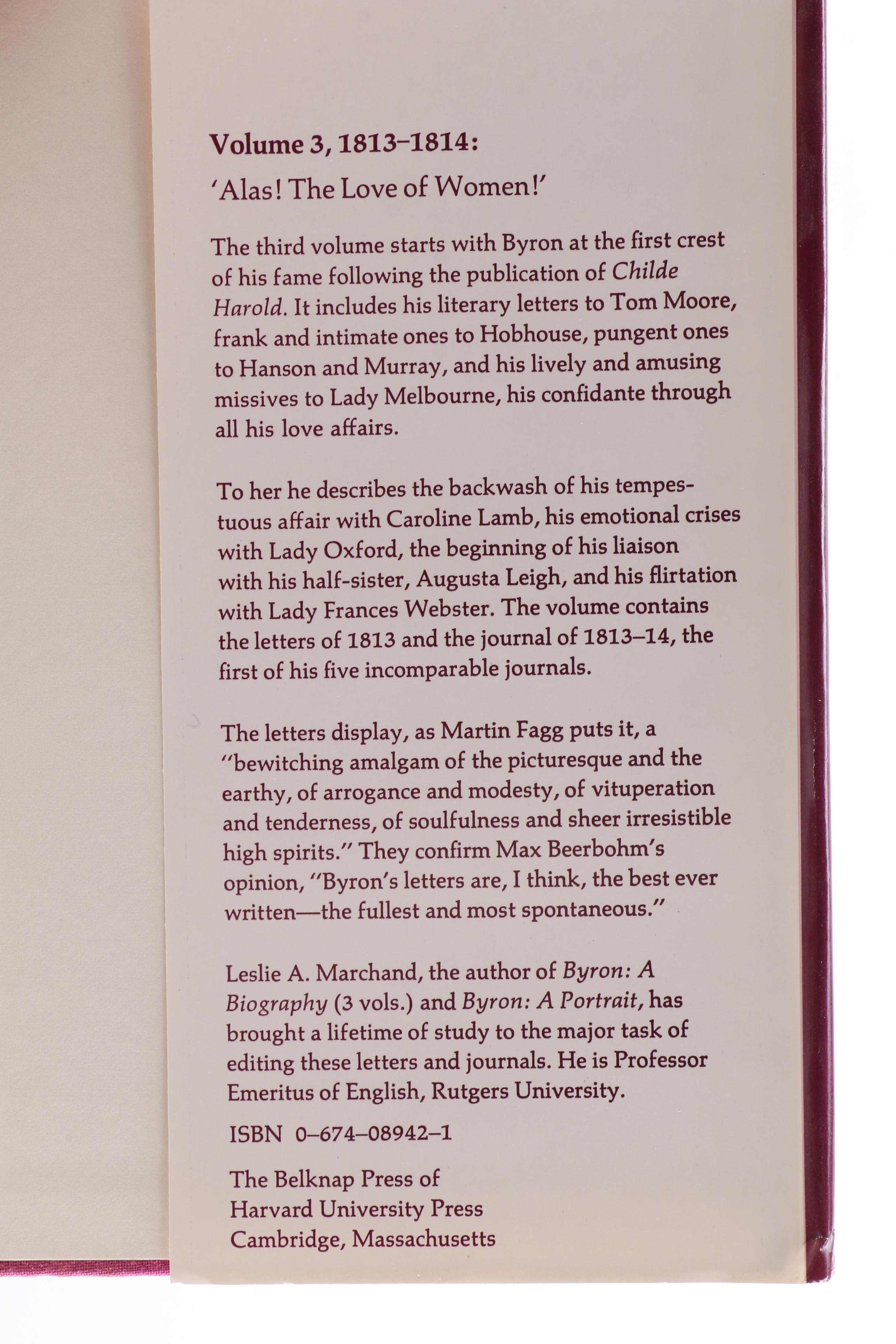 "Byron's Letters & Journals" Twelve Volume Collection