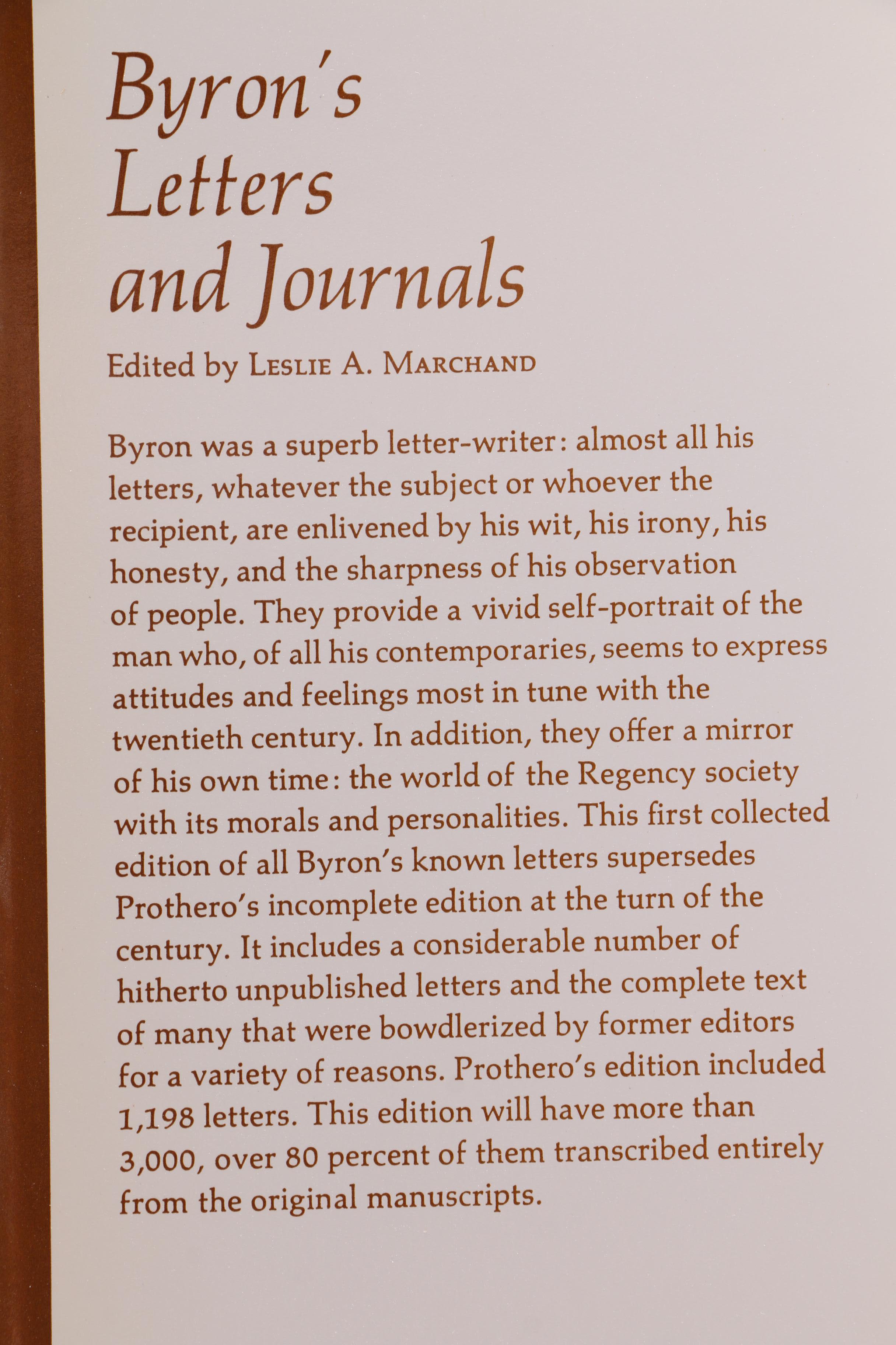 "Byron's Letters & Journals" Twelve Volume Collection