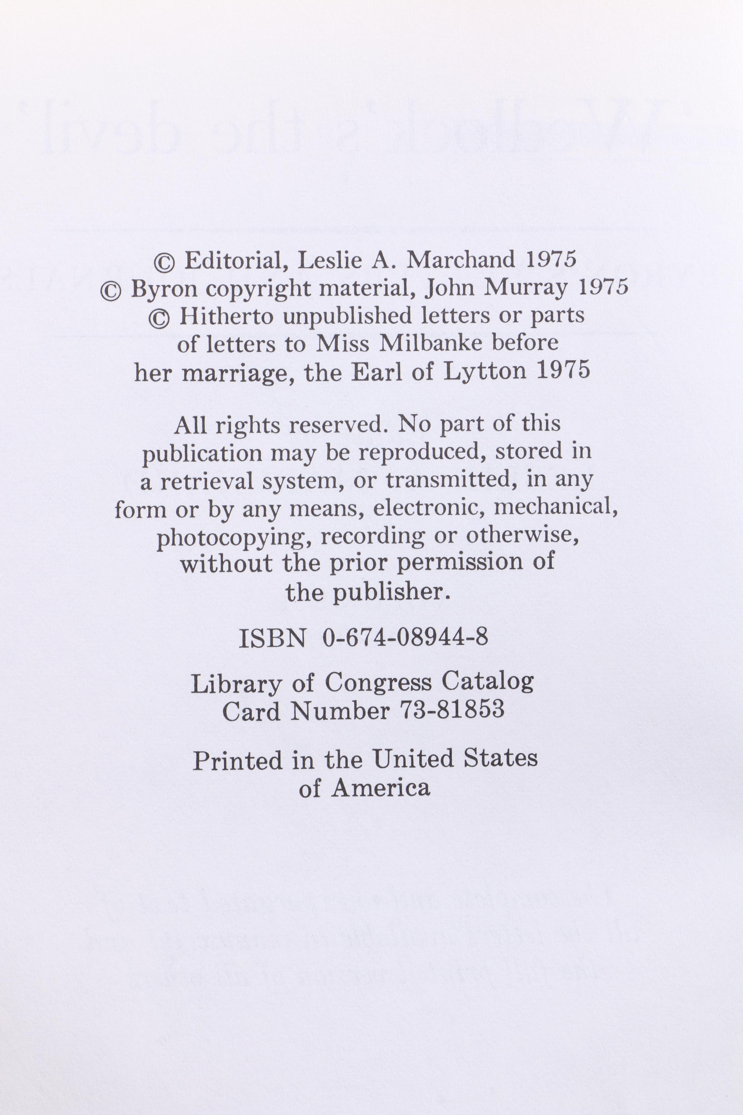 "Byron's Letters & Journals" Twelve Volume Collection