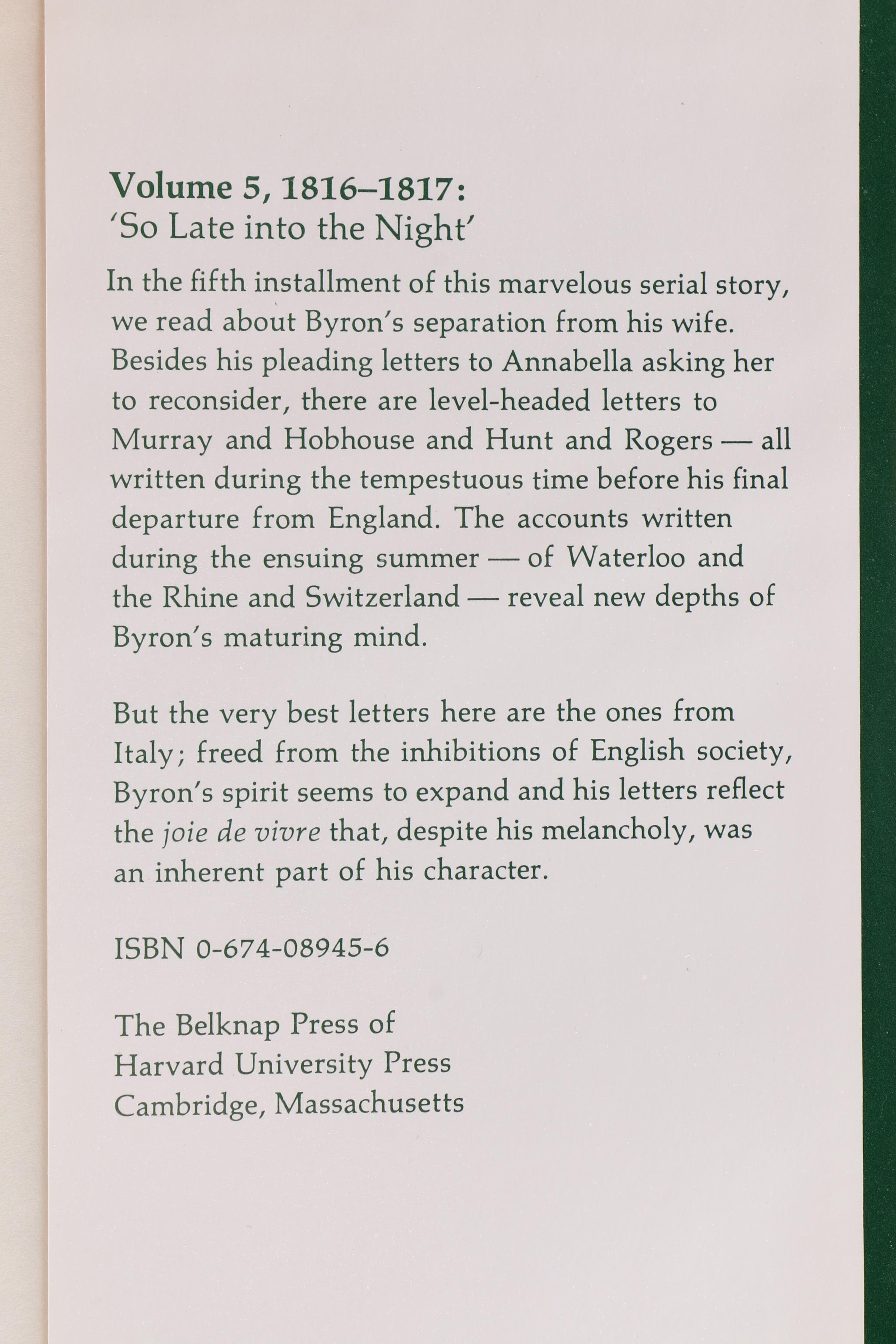 "Byron's Letters & Journals" Twelve Volume Collection