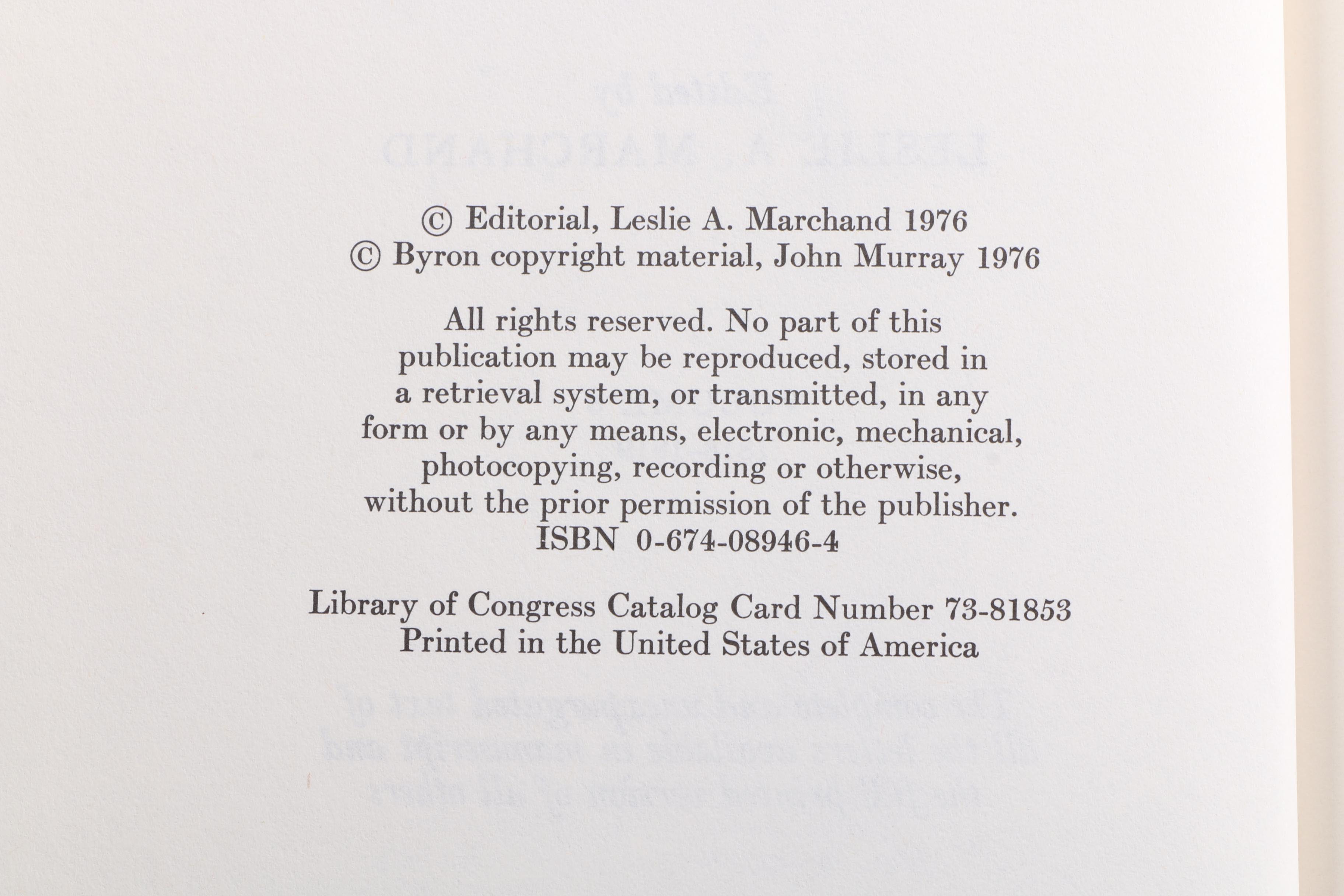 "Byron's Letters & Journals" Twelve Volume Collection