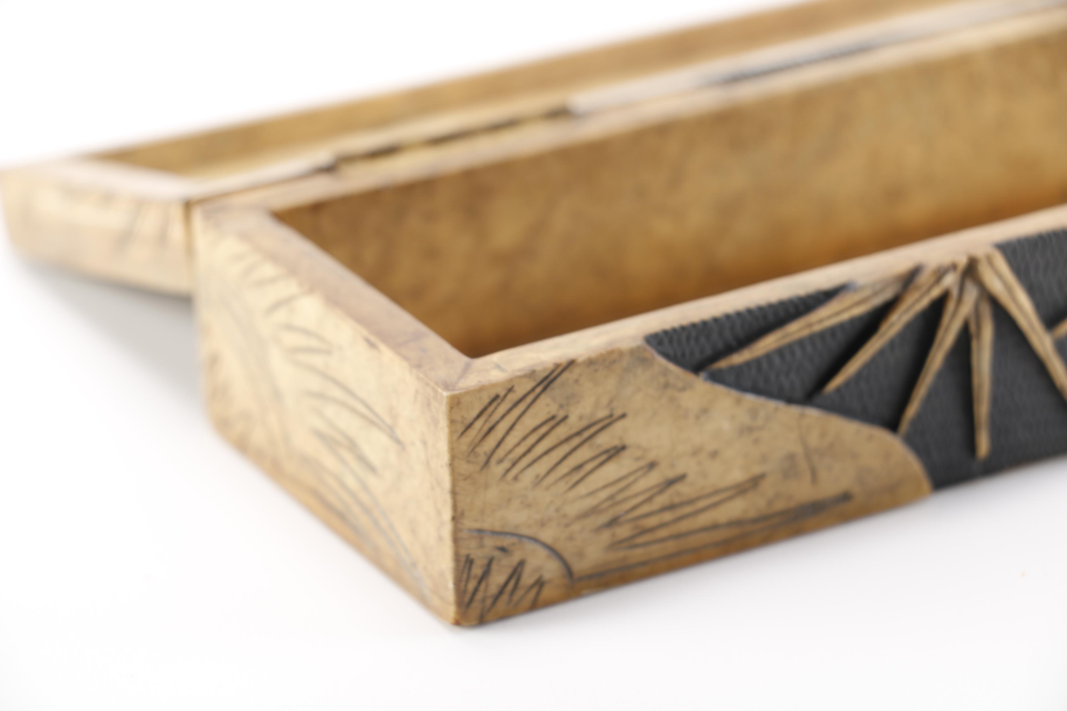 Carved Soap Stone Bamboo Themed Box