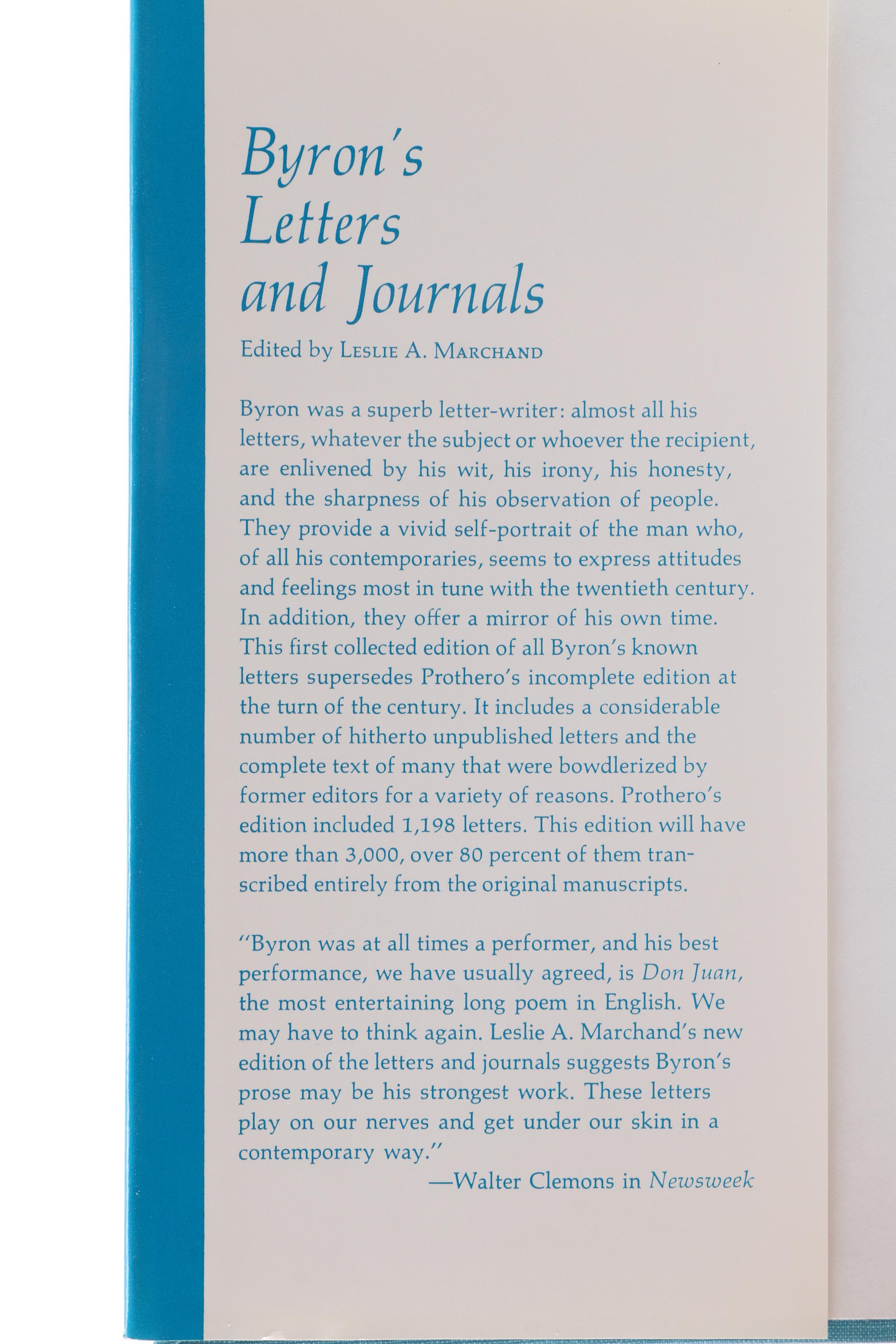 "Byron's Letters & Journals" Twelve Volume Collection