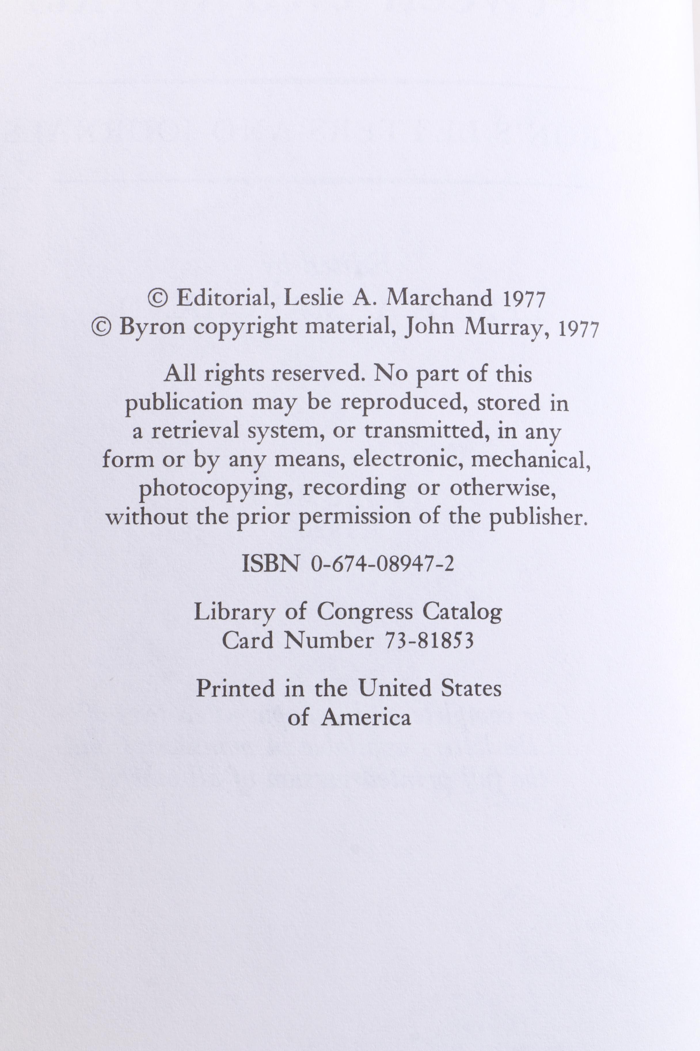 "Byron's Letters & Journals" Twelve Volume Collection