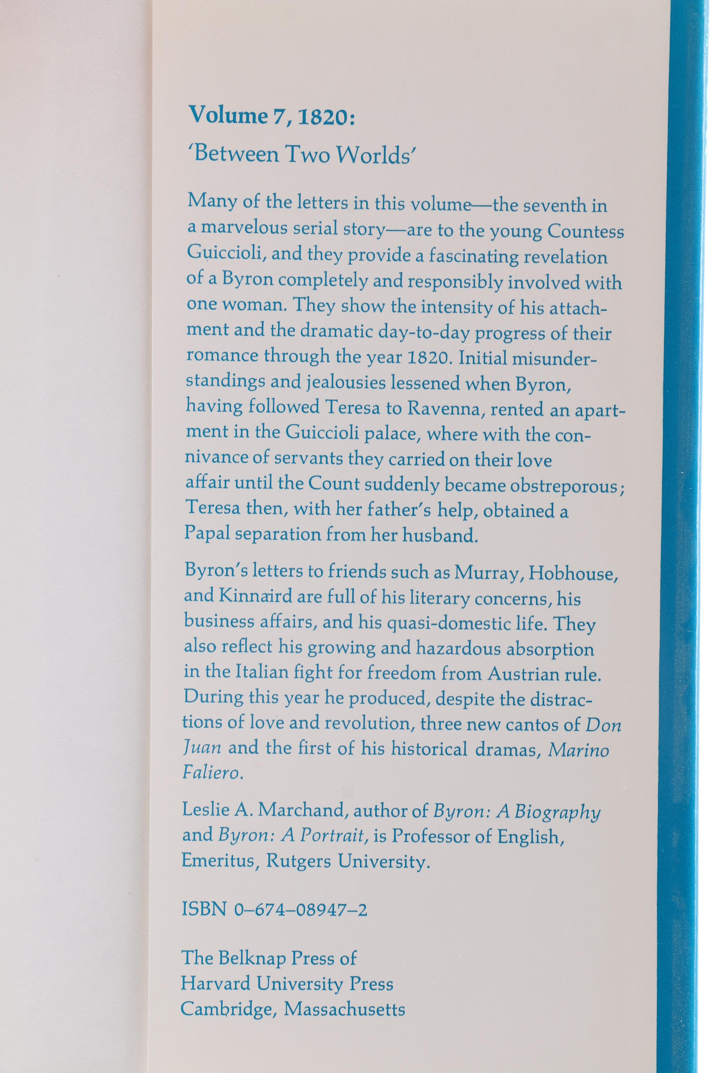 "Byron's Letters & Journals" Twelve Volume Collection