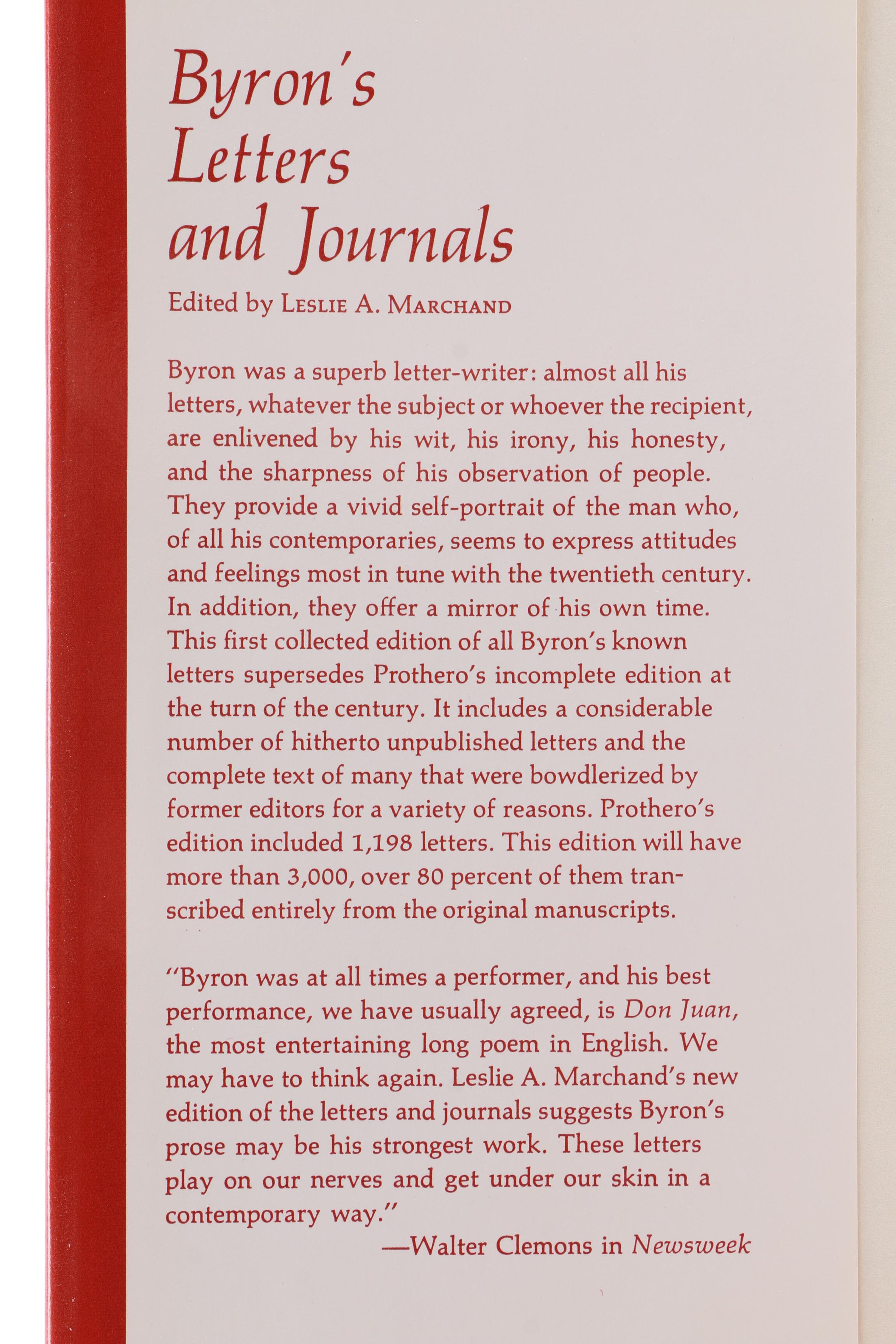 "Byron's Letters & Journals" Twelve Volume Collection