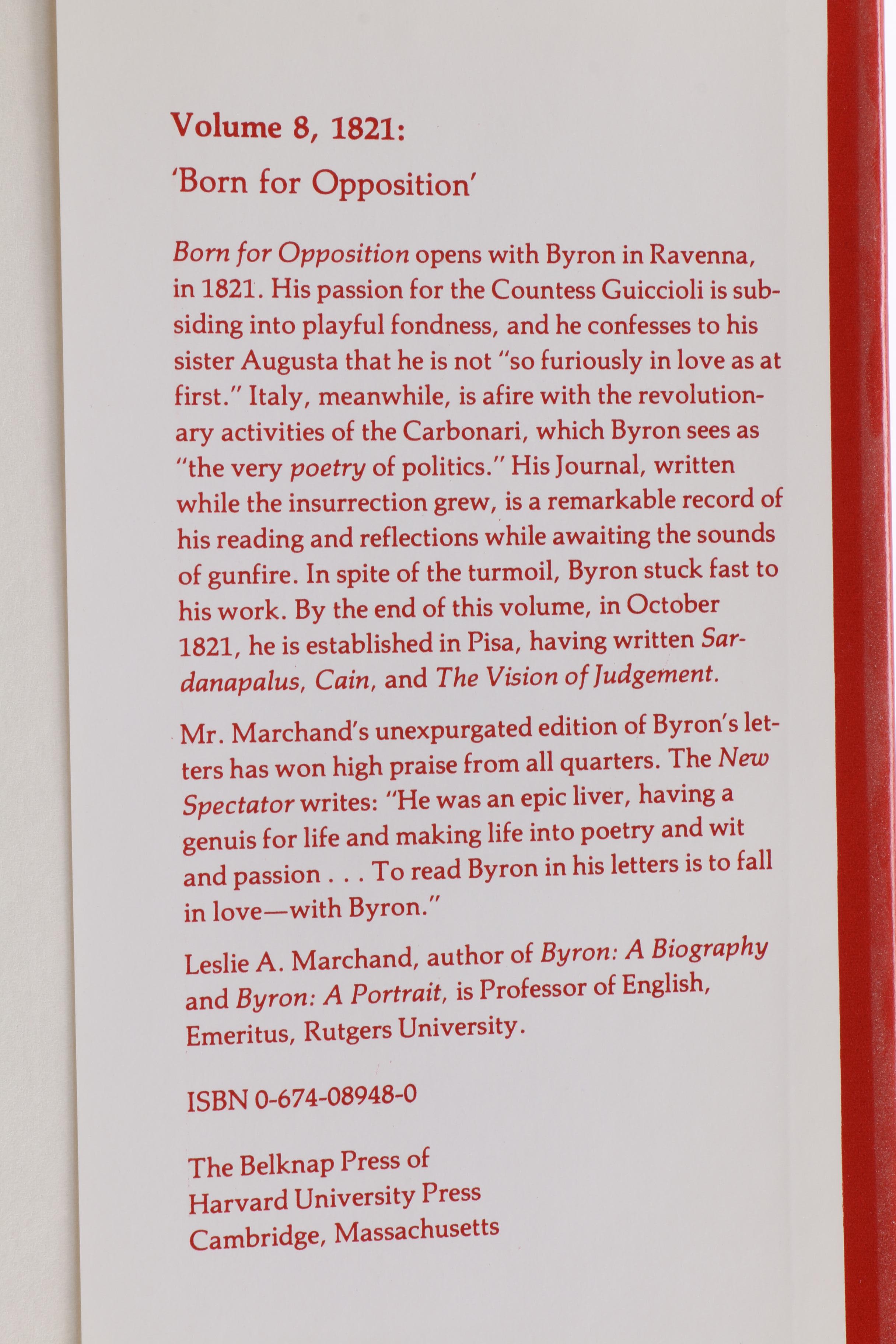 "Byron's Letters & Journals" Twelve Volume Collection