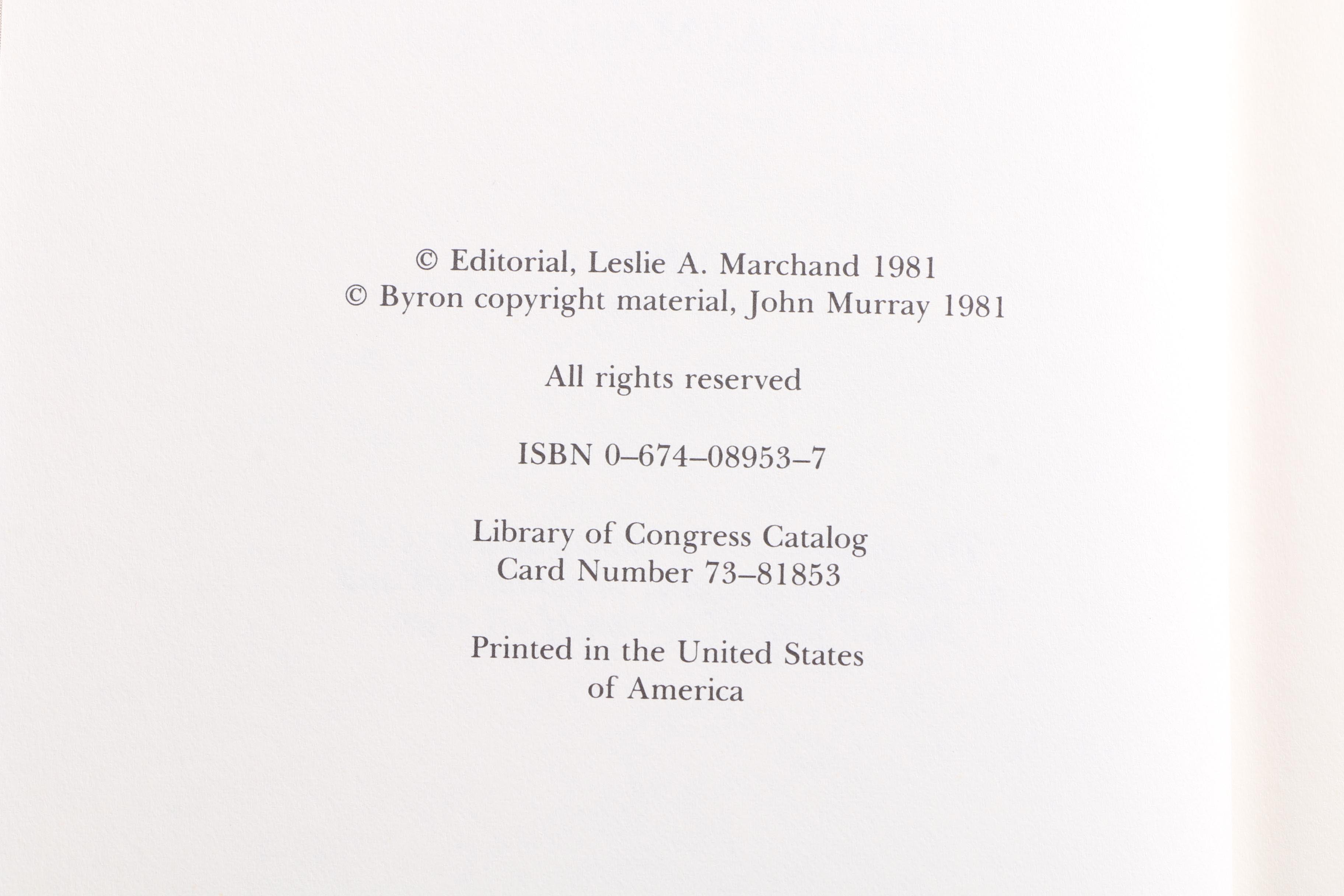 "Byron's Letters & Journals" Twelve Volume Collection