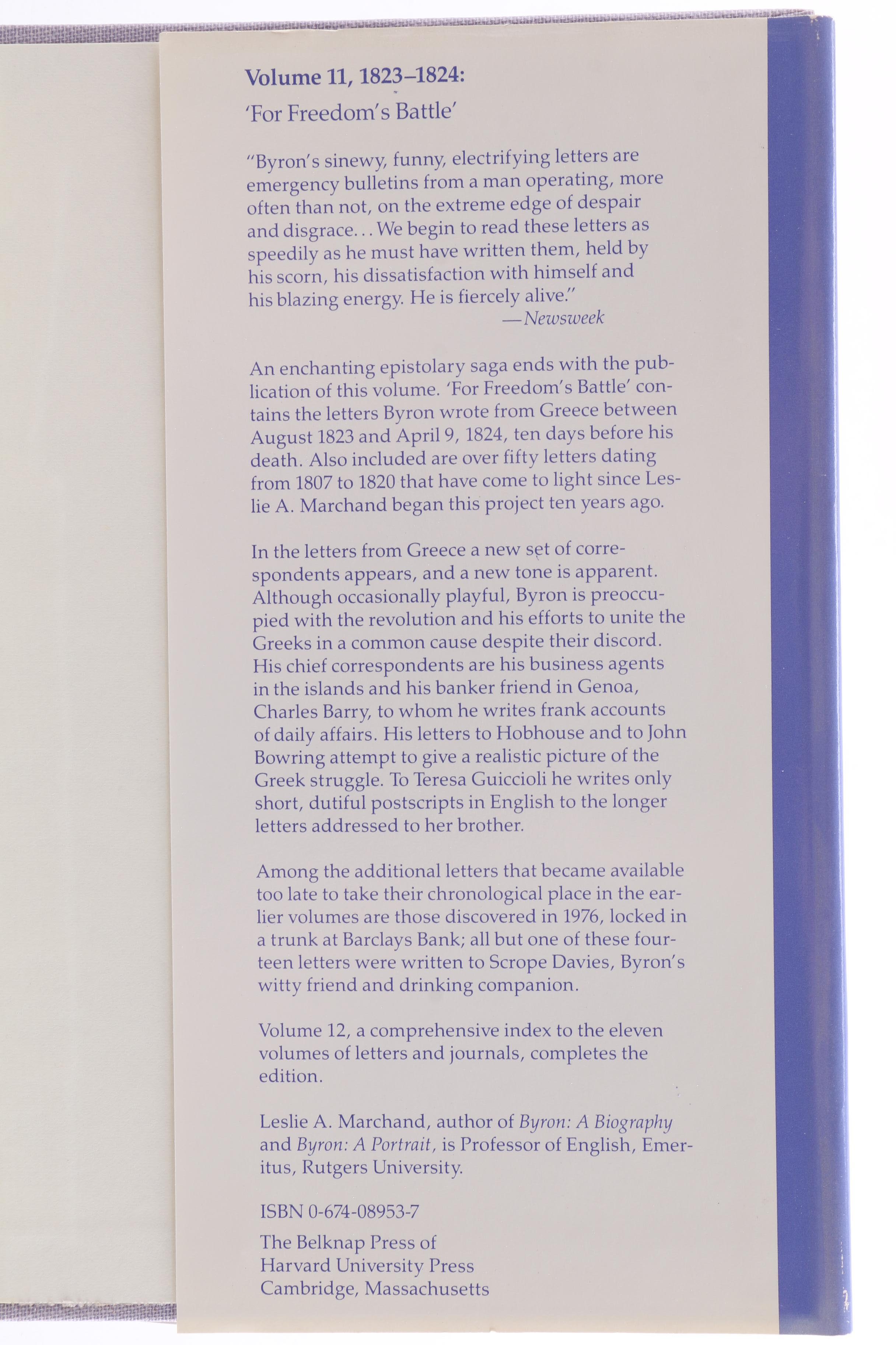 "Byron's Letters & Journals" Twelve Volume Collection