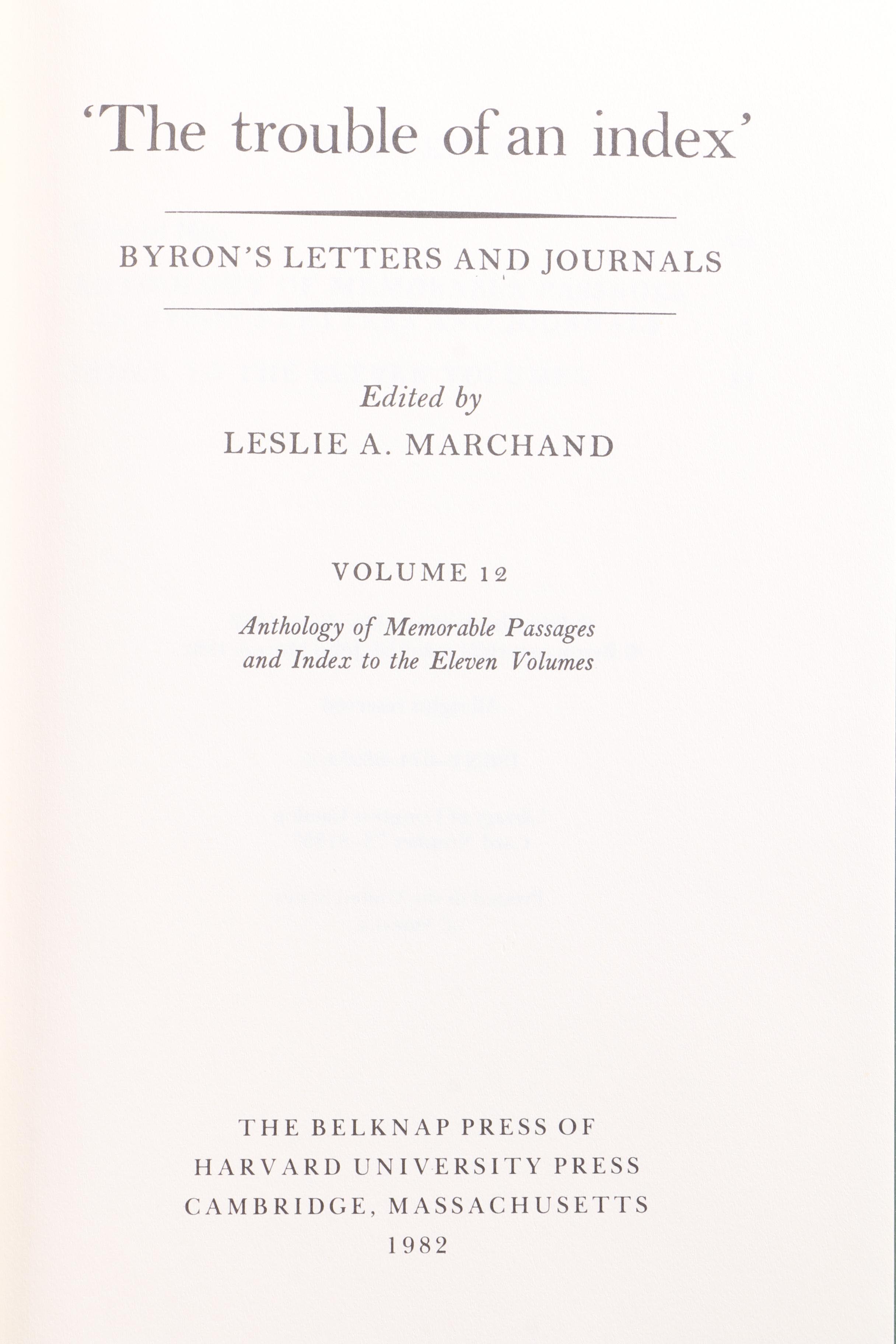 "Byron's Letters & Journals" Twelve Volume Collection