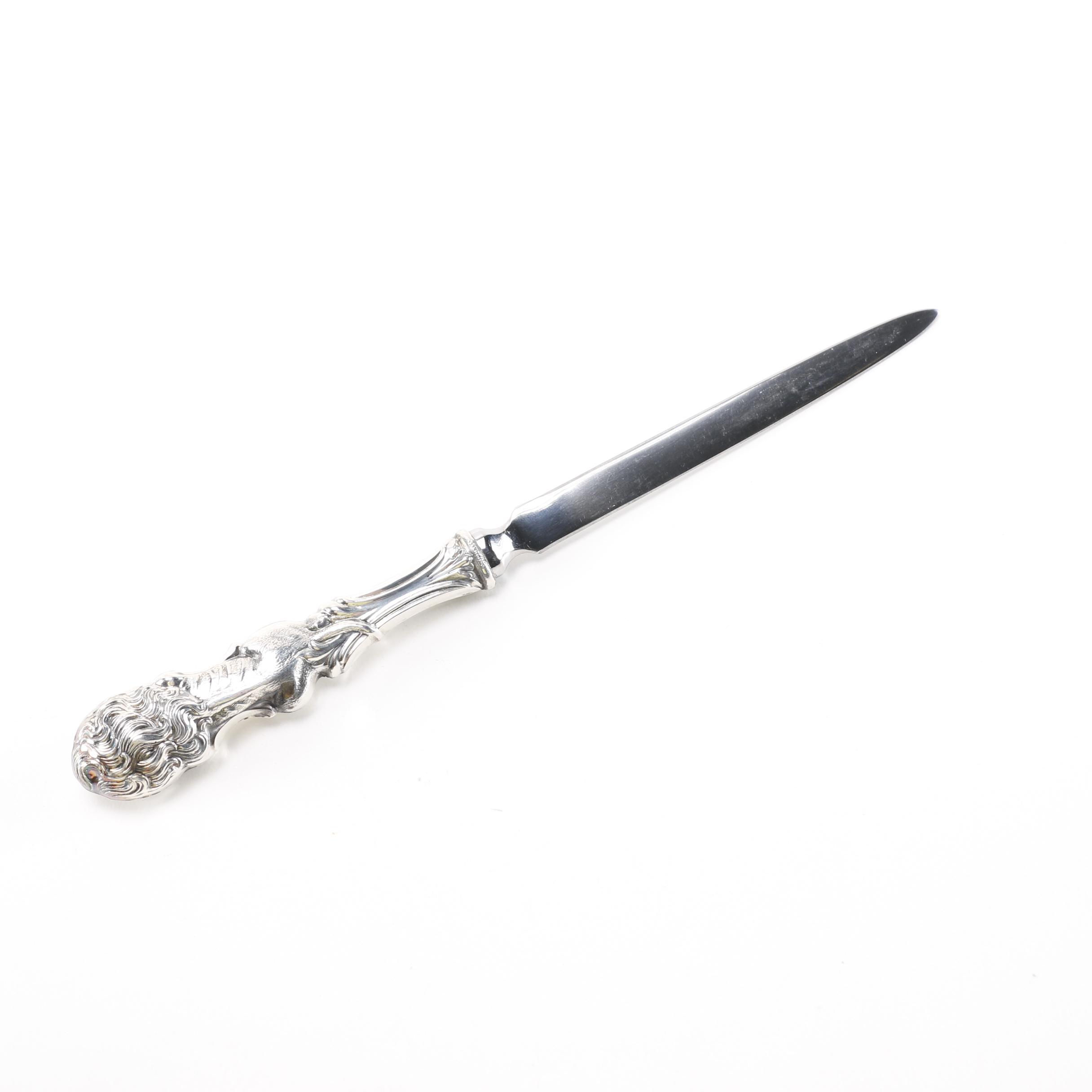 Wallace Silversmiths "Lion" Sterling Handled Letter Opener