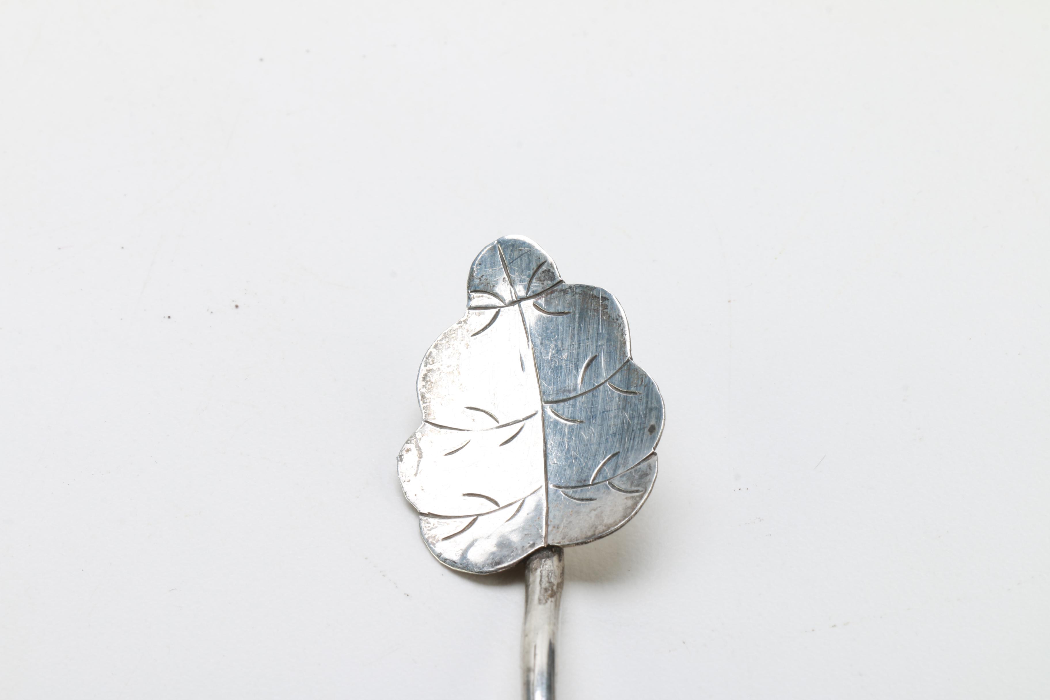 Sterling Silver Cocktail Leaf Stirring Straws