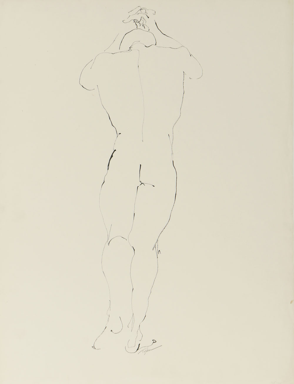 John Tuska Ink Drawing on Paper of a Figure