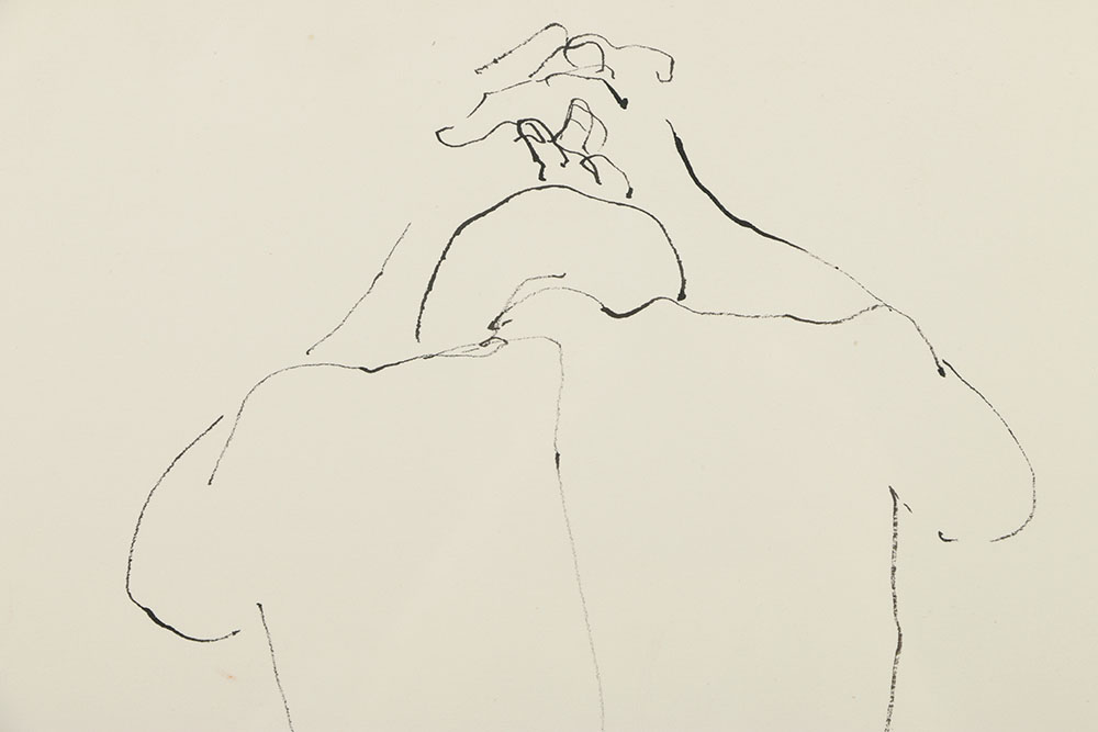John Tuska Ink Drawing on Paper of a Figure