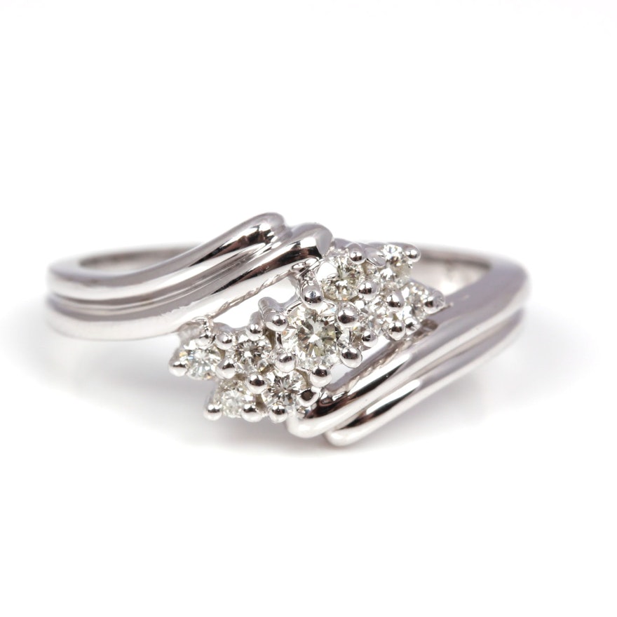 14K White Gold Diamond Ring