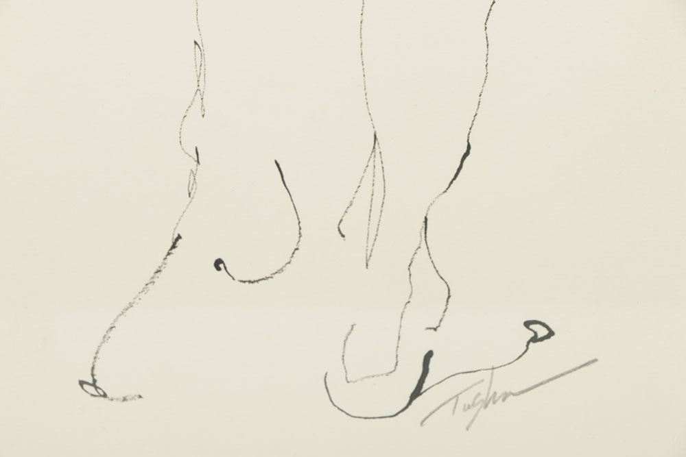 John Tuska Ink Drawing on Paper of a Figure