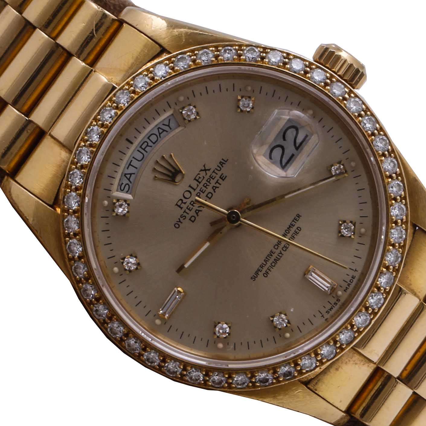 18K Yellow Gold 1.34 CTW Diamond Rolex Oyster Perpetual Watch