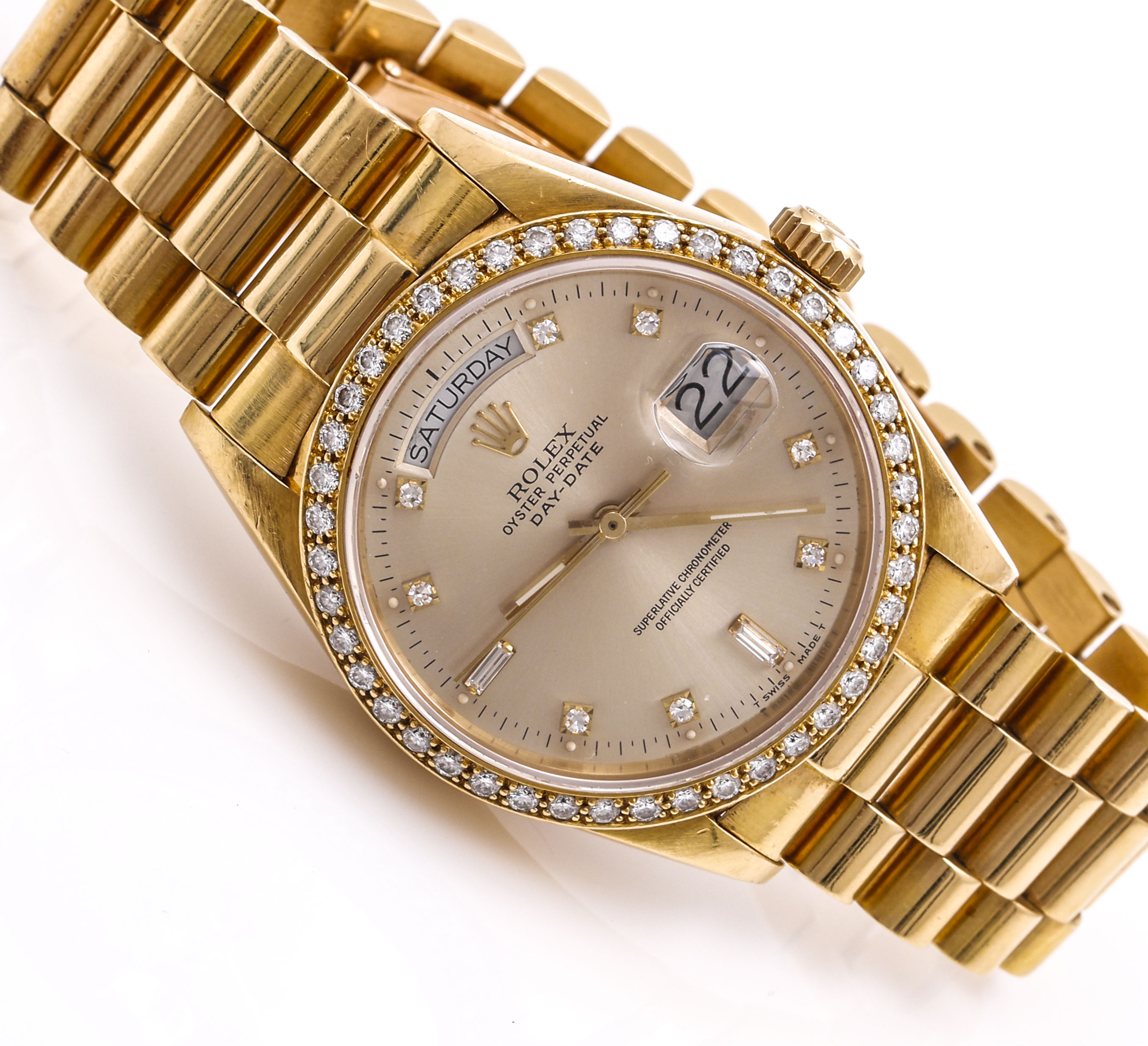 18K Yellow Gold 1.34 CTW Diamond Rolex Oyster Perpetual Watch
