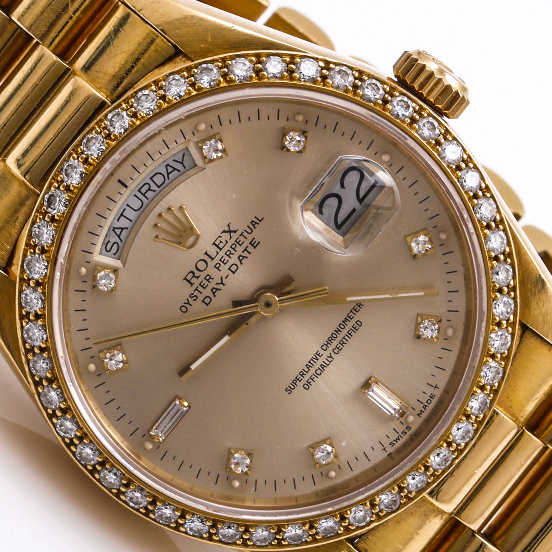 18K Yellow Gold 1.34 CTW Diamond Rolex Oyster Perpetual Watch