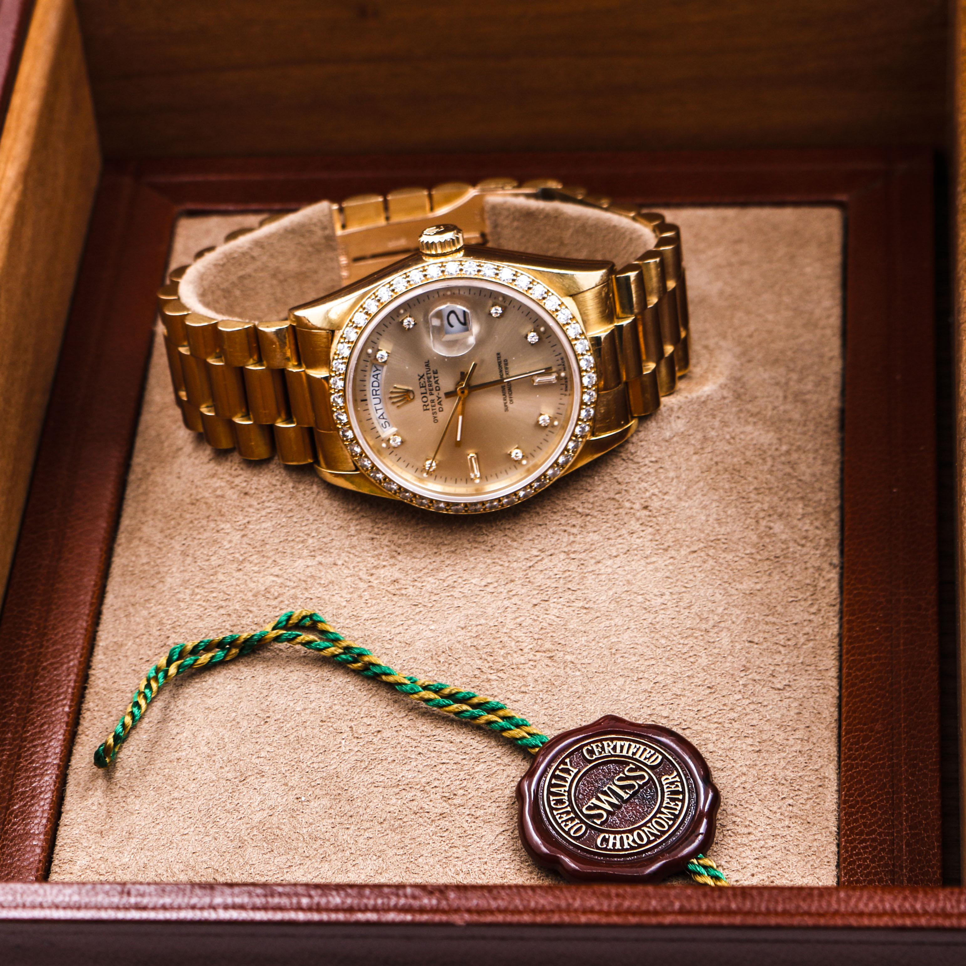 18K Yellow Gold 1.34 CTW Diamond Rolex Oyster Perpetual Watch