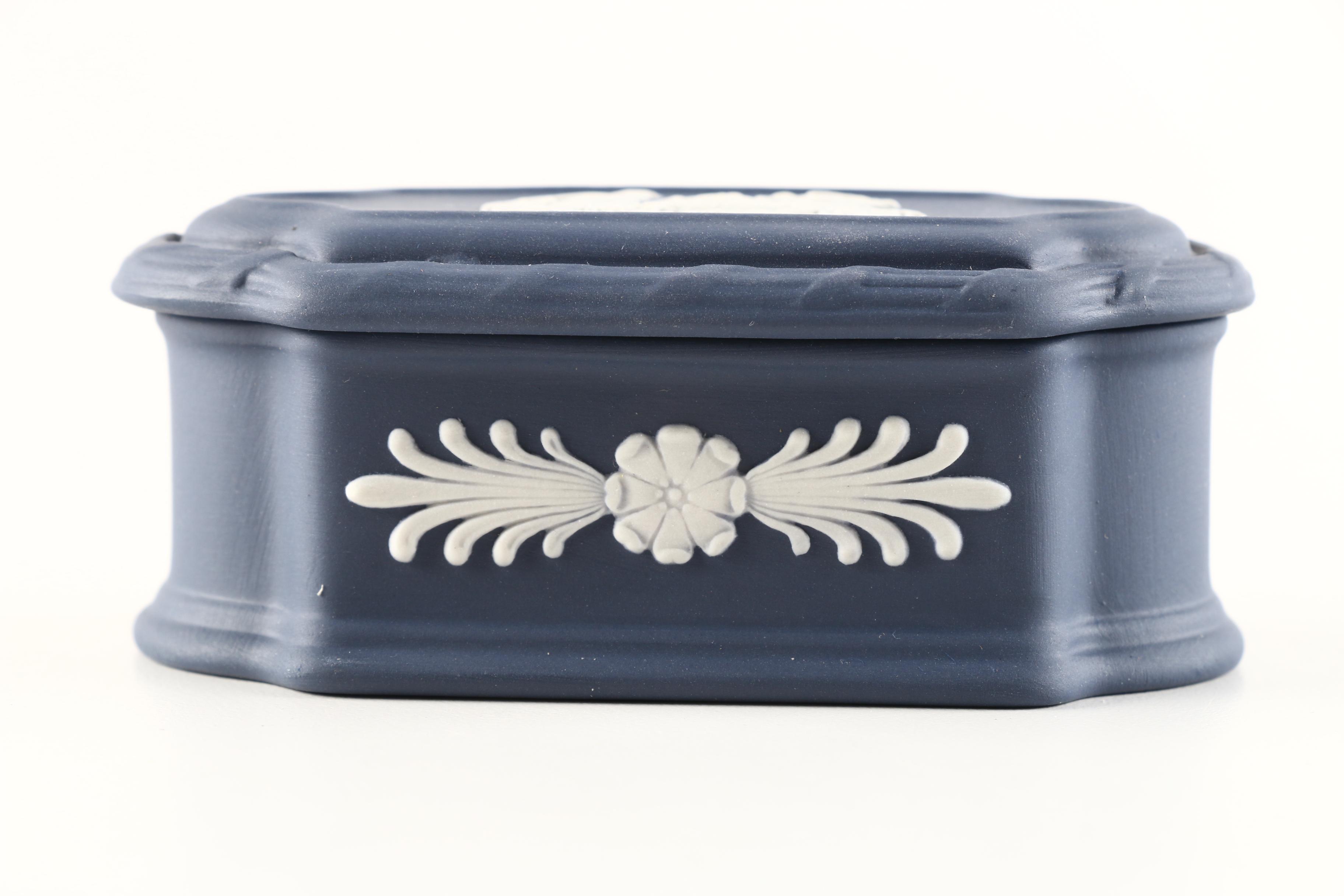 Wedgwood Portland Blue Jasperware Trinket Box
