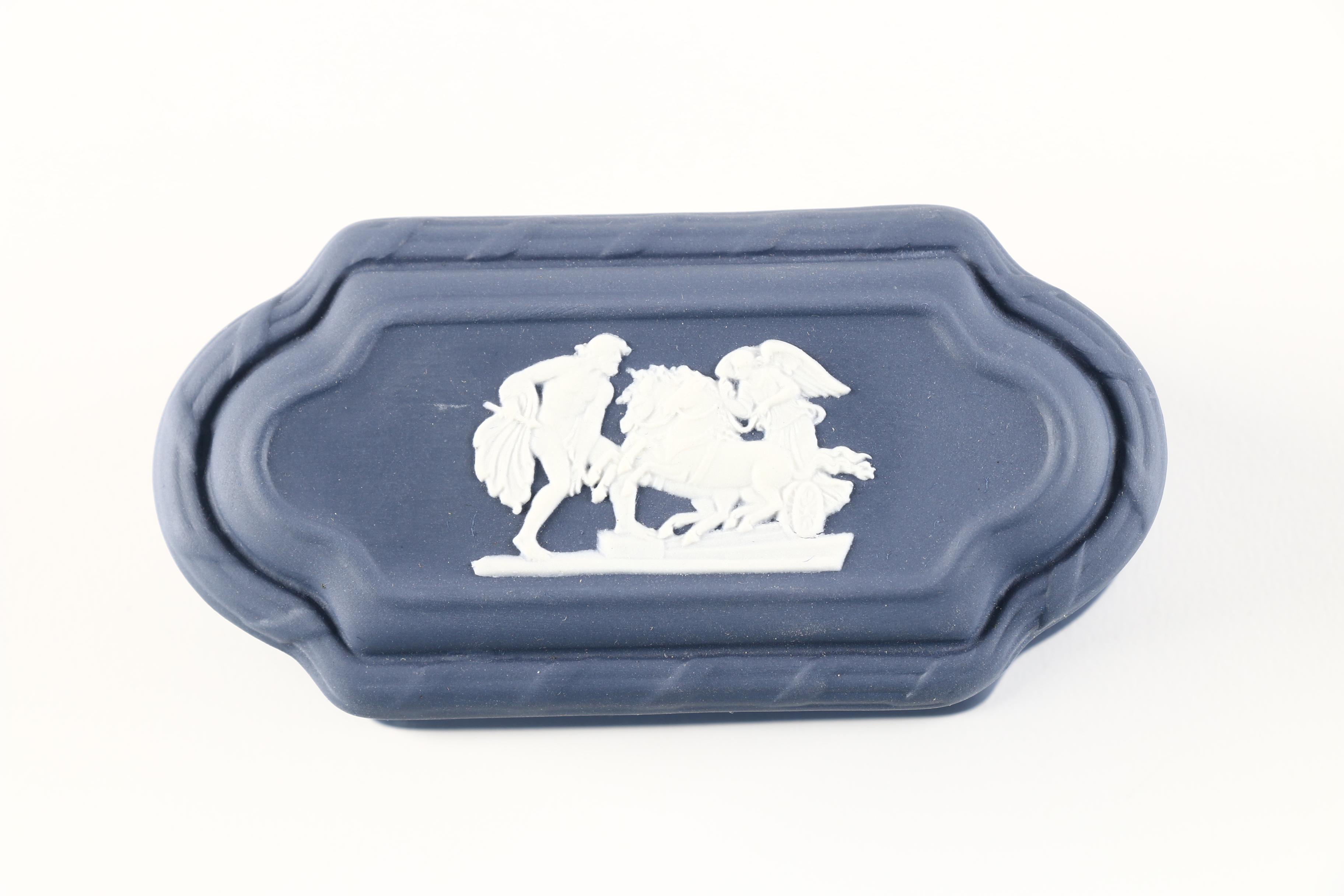 Wedgwood Portland Blue Jasperware Trinket Box