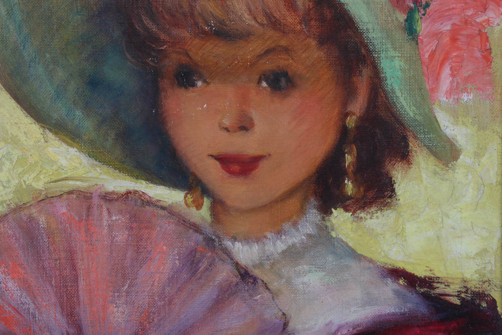 Esther Seymour-Stevenson Original 1972 Oil on Canvas Portrait "Alice Marguerite Marrland"