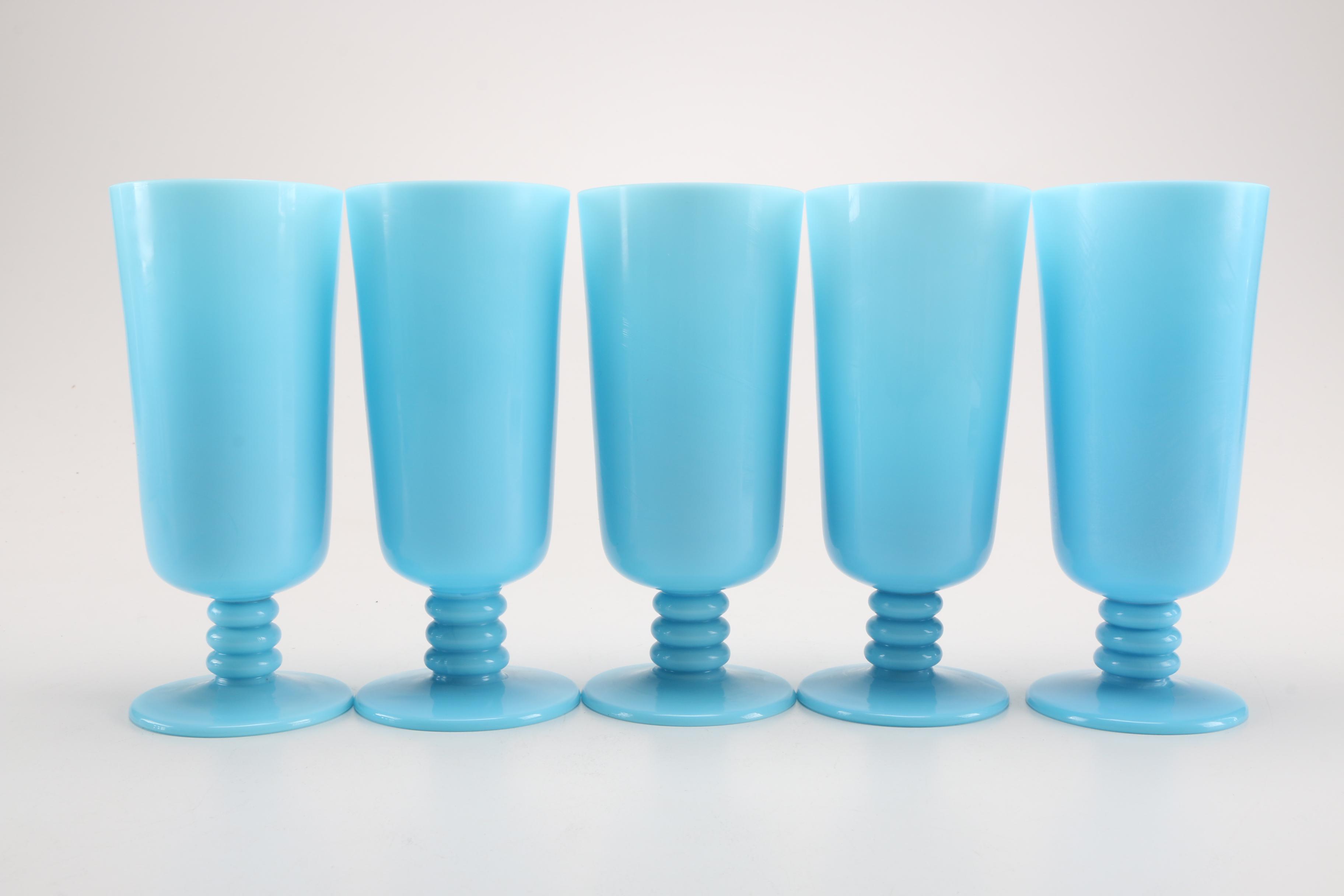 Vintage Blue Milk Glass Tableware