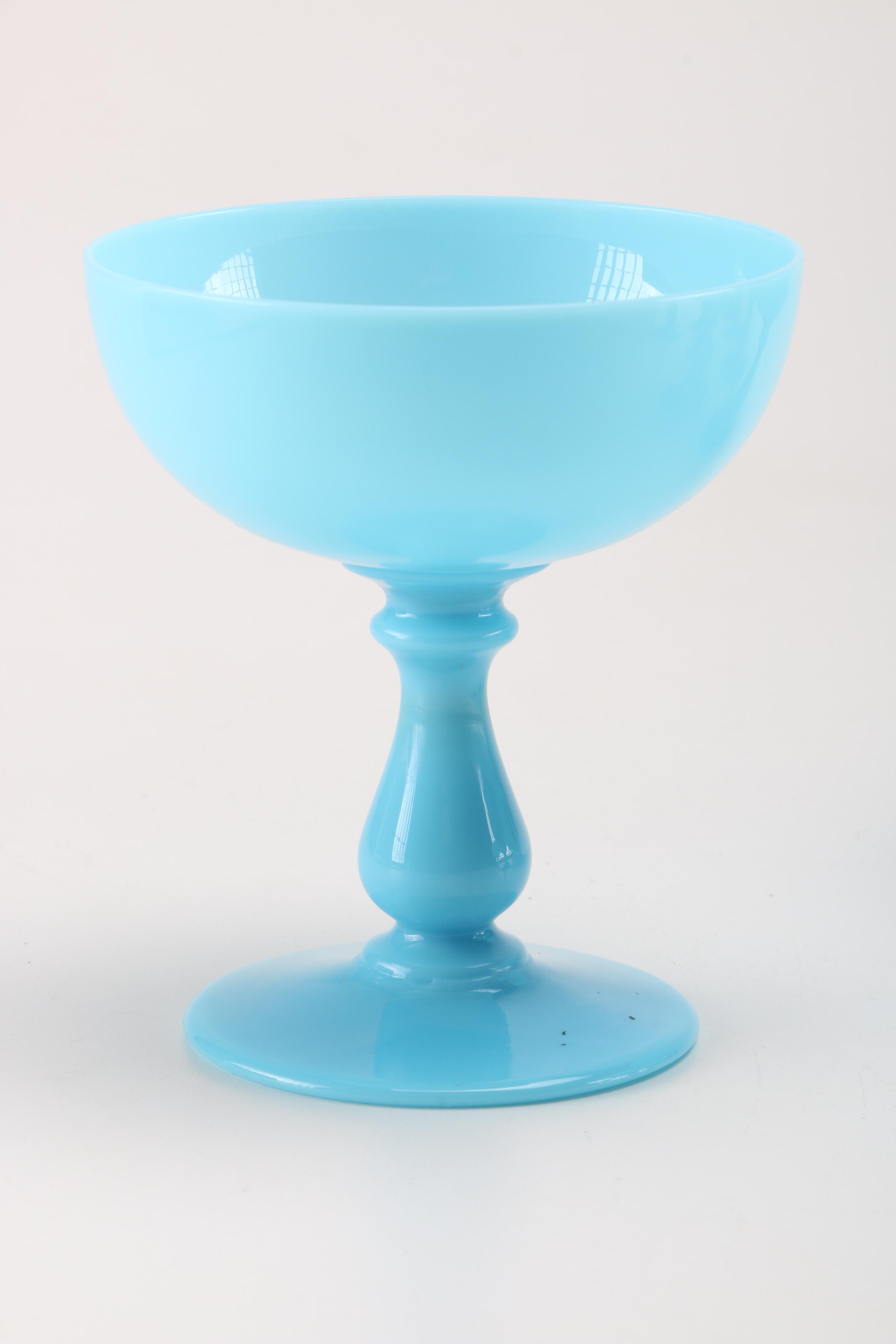 Vintage Blue Milk Glass Tableware