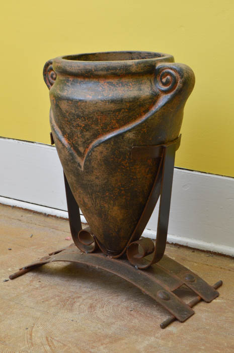 Hand Made Large Decorative Bullet Vase by Melvin Pagan on Metal Stand