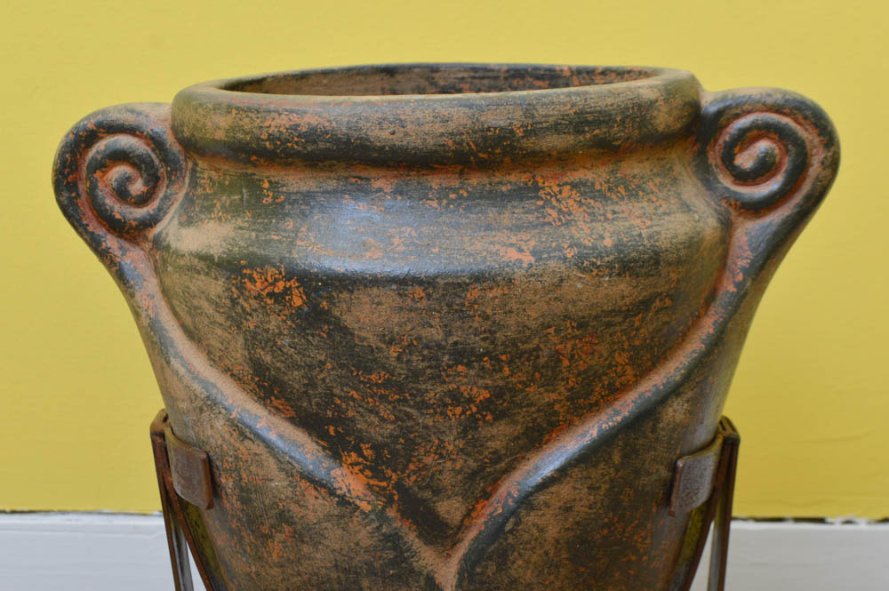 Hand Made Large Decorative Bullet Vase by Melvin Pagan on Metal Stand