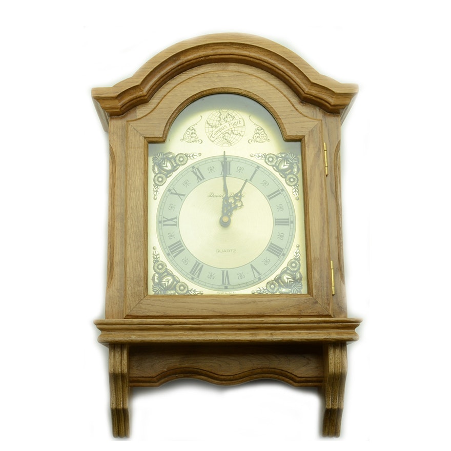 Contemporary Oak Tempus Fugit Wall Clock by Daniel Dakota