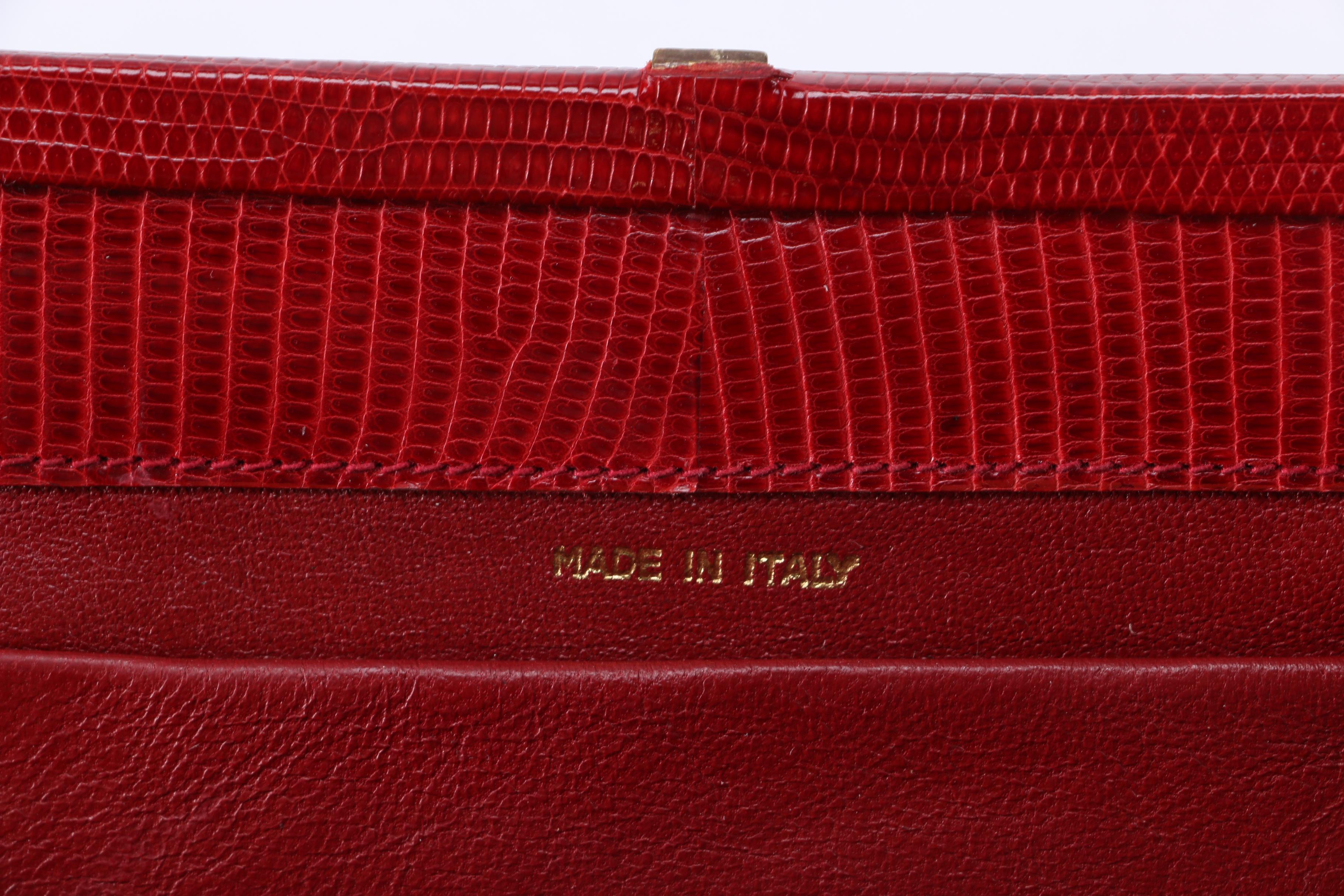 Red Lizard Chanel Clutch