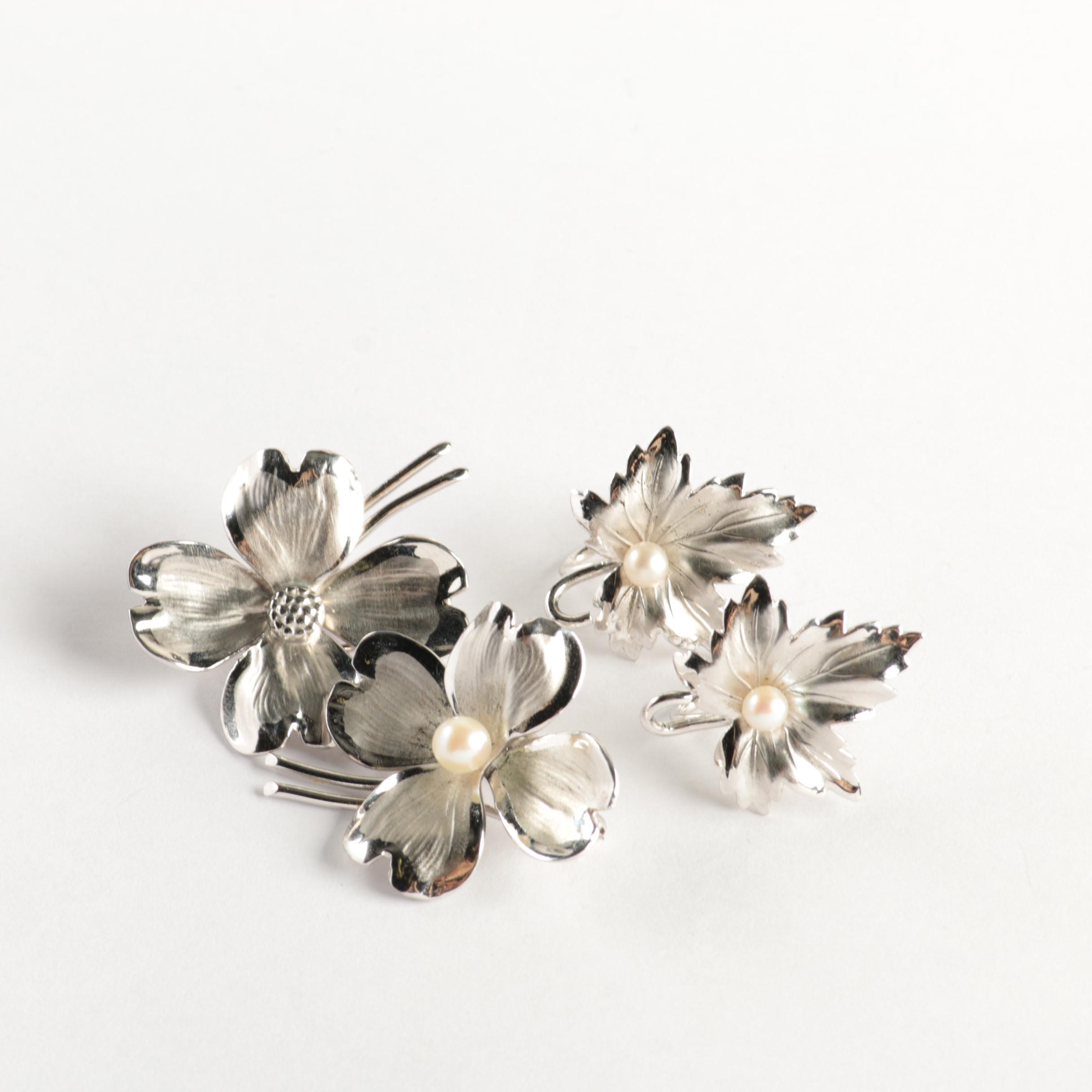 Vintage H. S. Bick Sterling Silver Pins and Earrings